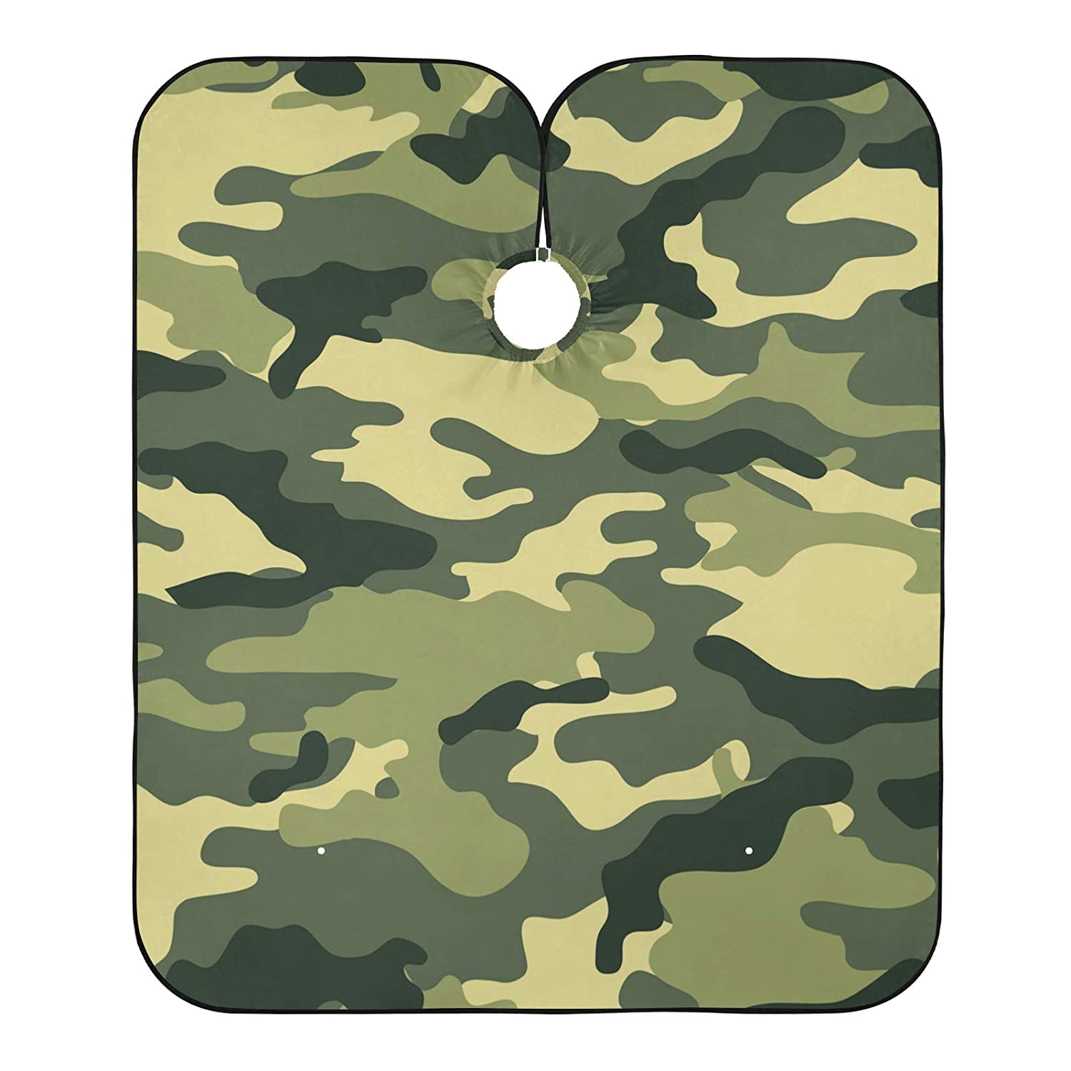 Camo Green Hair Cut Cap Waterproof Hairdresser Dressing Salon Gown Apron Cloak Cloth for Salon 55 in