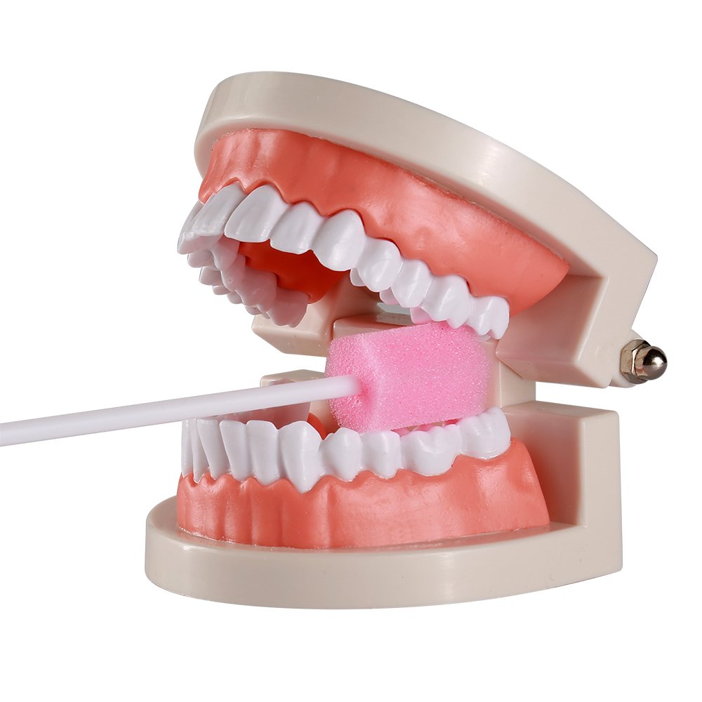 (50 Pack) Disposable Oral Swabs, Sterile Dental Sponge Swabsticks Unflavored for Mouth & Gum Cleanin