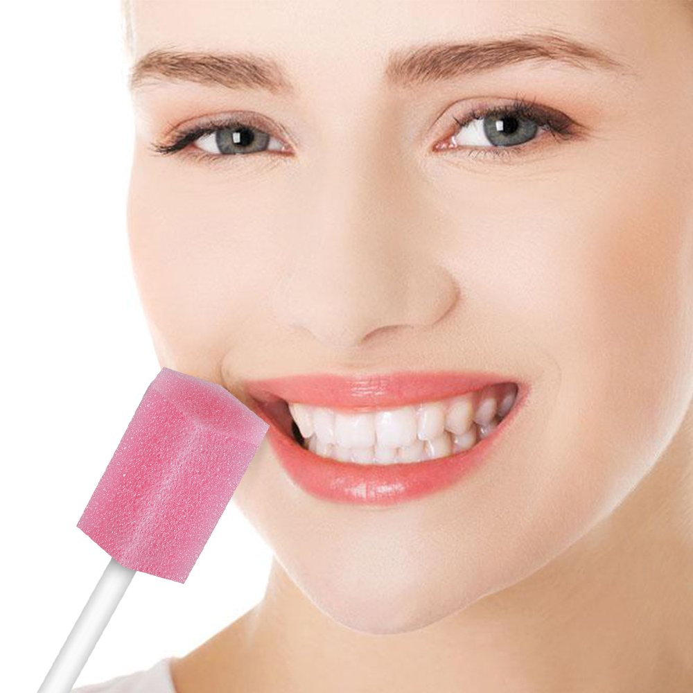 (50 Pack) Disposable Oral Swabs, Sterile Dental Sponge Swabsticks Unflavored for Mouth & Gum Cleanin