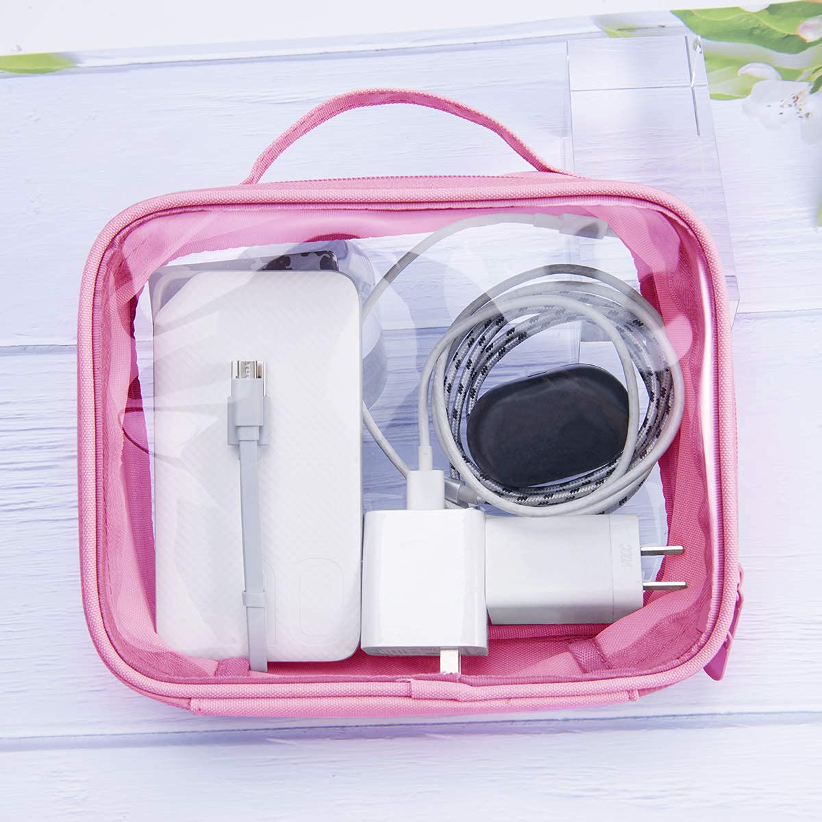 TSA Approved Toiletry Bag With Handle Strap, ANRUI Clear Travel Liquids Toiletries & Cosmetics Organ