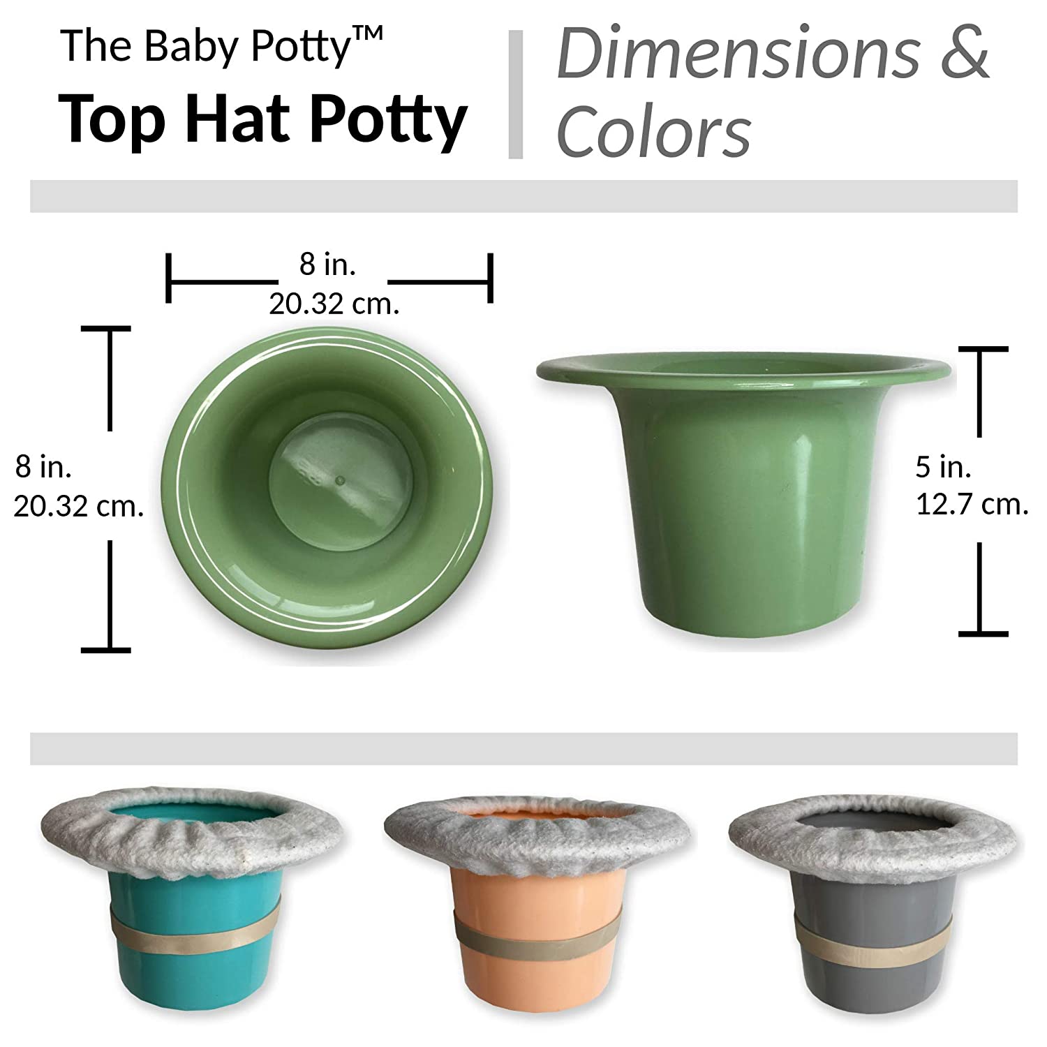 Top Hat Potty for Newborn Infant Potty Training | Elimination Communication | Includes 100% Cotton U