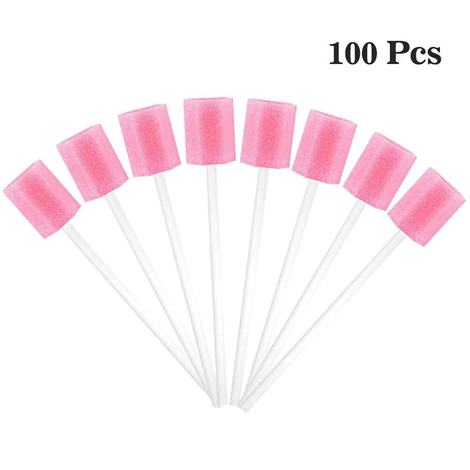 ZHUYIYI 100 Pieces/set Disposable Oral Swabs Stick, Unflavored Dental Swabsticks for Health Care, Po