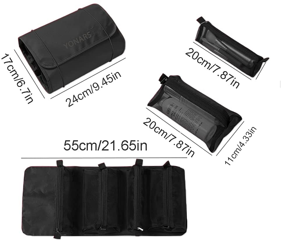 Travel Makeup Train Case Makeup Cosmetic Bag, Organizer Portable Storage Bag with Removable Bag for 