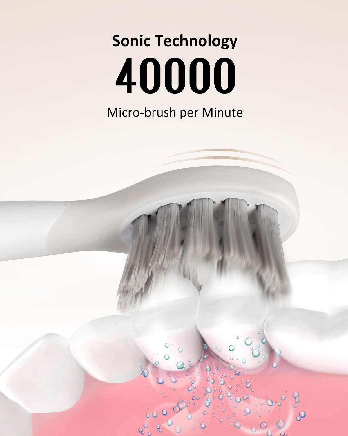 Sonic Electric Toothbrush, Qhou 3 Modes Rechargeable Toothbrush, Whitening Toothbrushes with 2 Brush