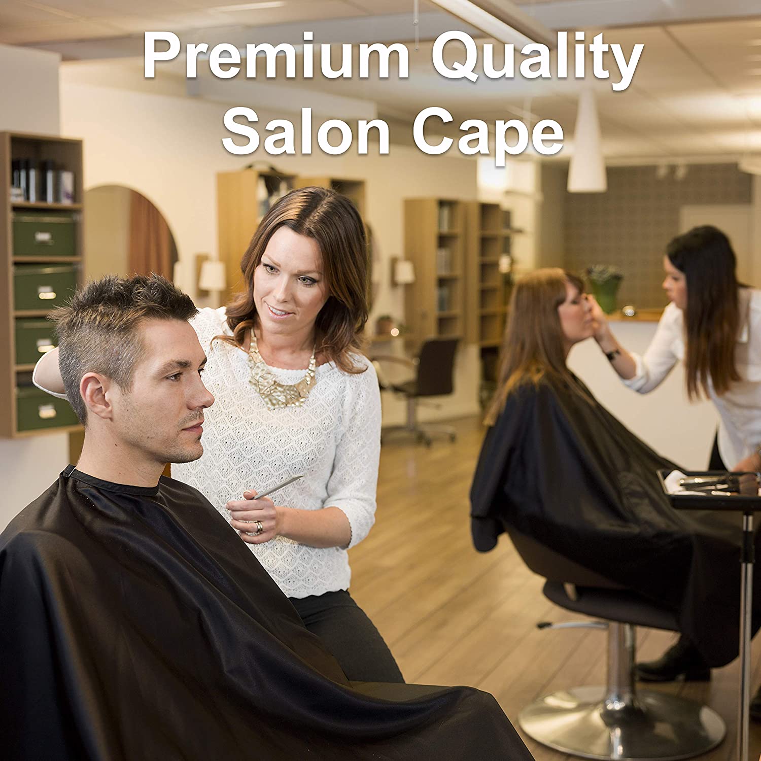 3 Pk Professional Salon Cape, Nylon salon capes for clients 3 pk capes for hair stylist With Snap Cl