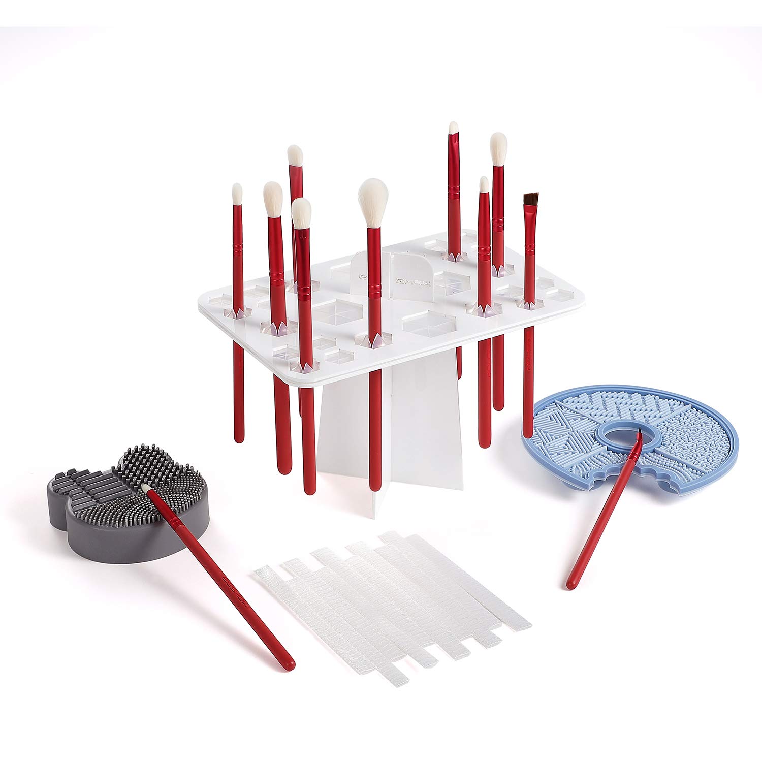 EIGSHOW Makeup Eye Brush Set and Makeup Brush Drying Rack Bundle