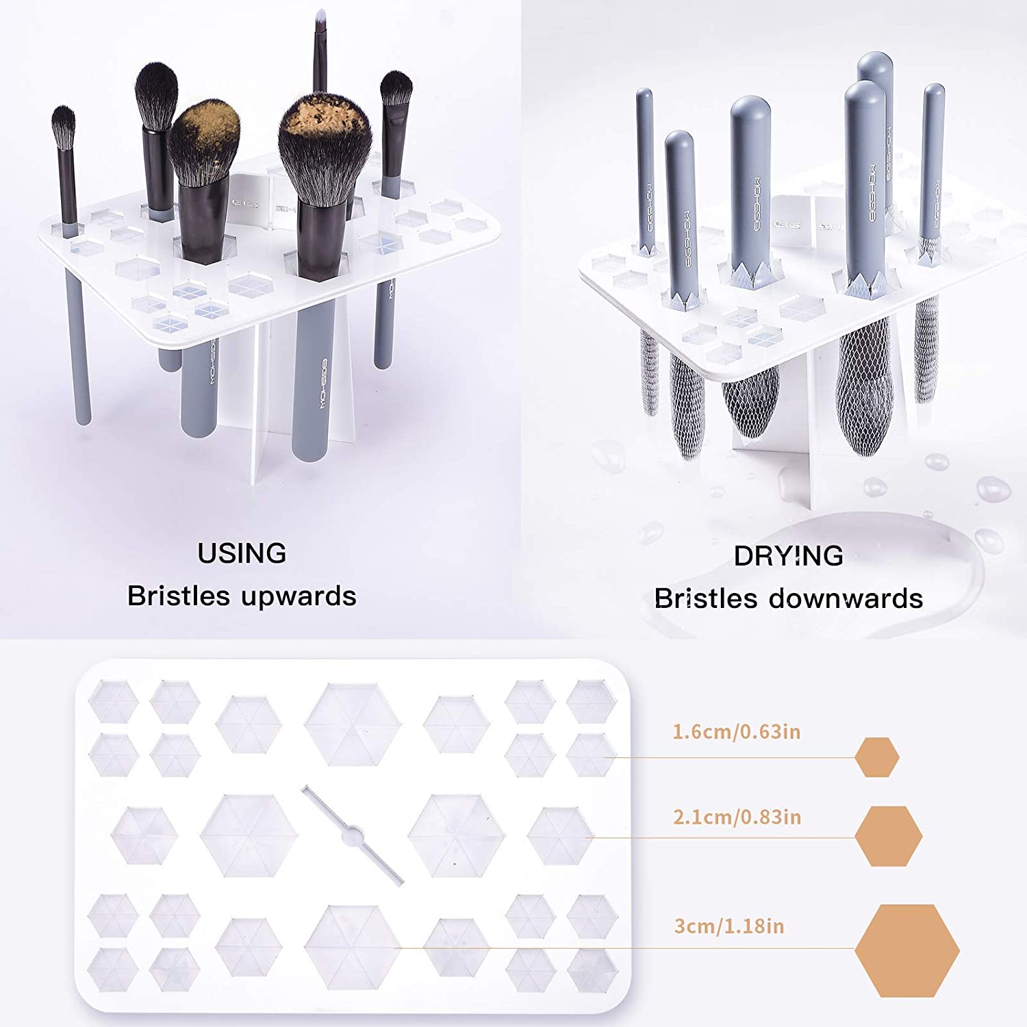 EIGSHOW Makeup Eye Brush Set and Makeup Brush Drying Rack Bundle