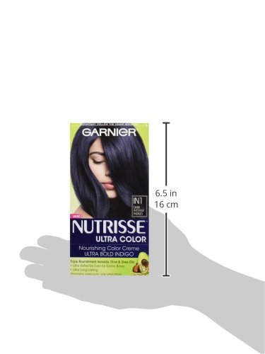 Garnier Nutrisse Ultra Color Nourishing Hair Color Creme, IN1 Dark Intense Indigo (Packaging May Vary), 1 Count Garnier Nutrisse Ultra Color Nourishing Hair Color Creme, IN1 Dark Intense Indigo (Packaging May Vary), 1 Count