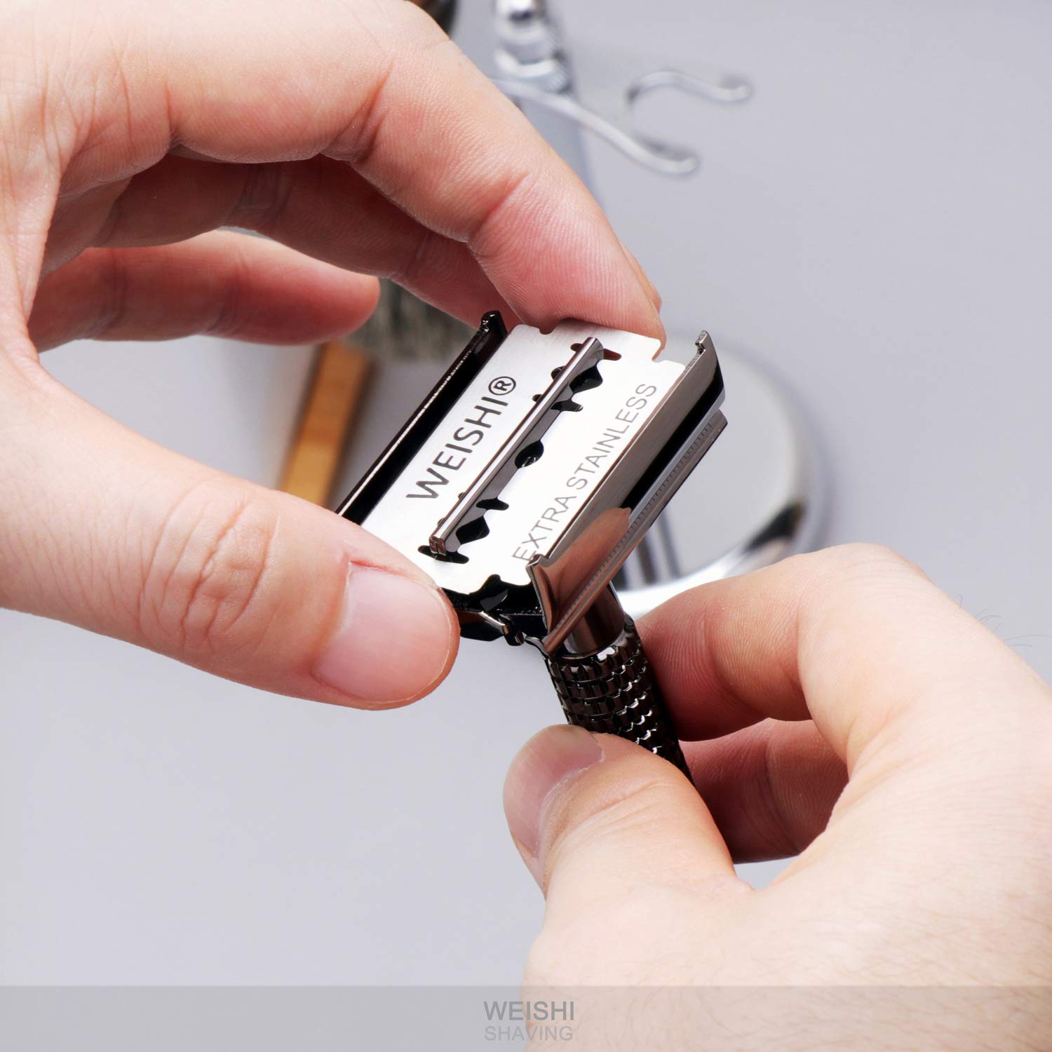 WEISHI 50 Count Double Edge Safety Razor Extra Stainless Blades