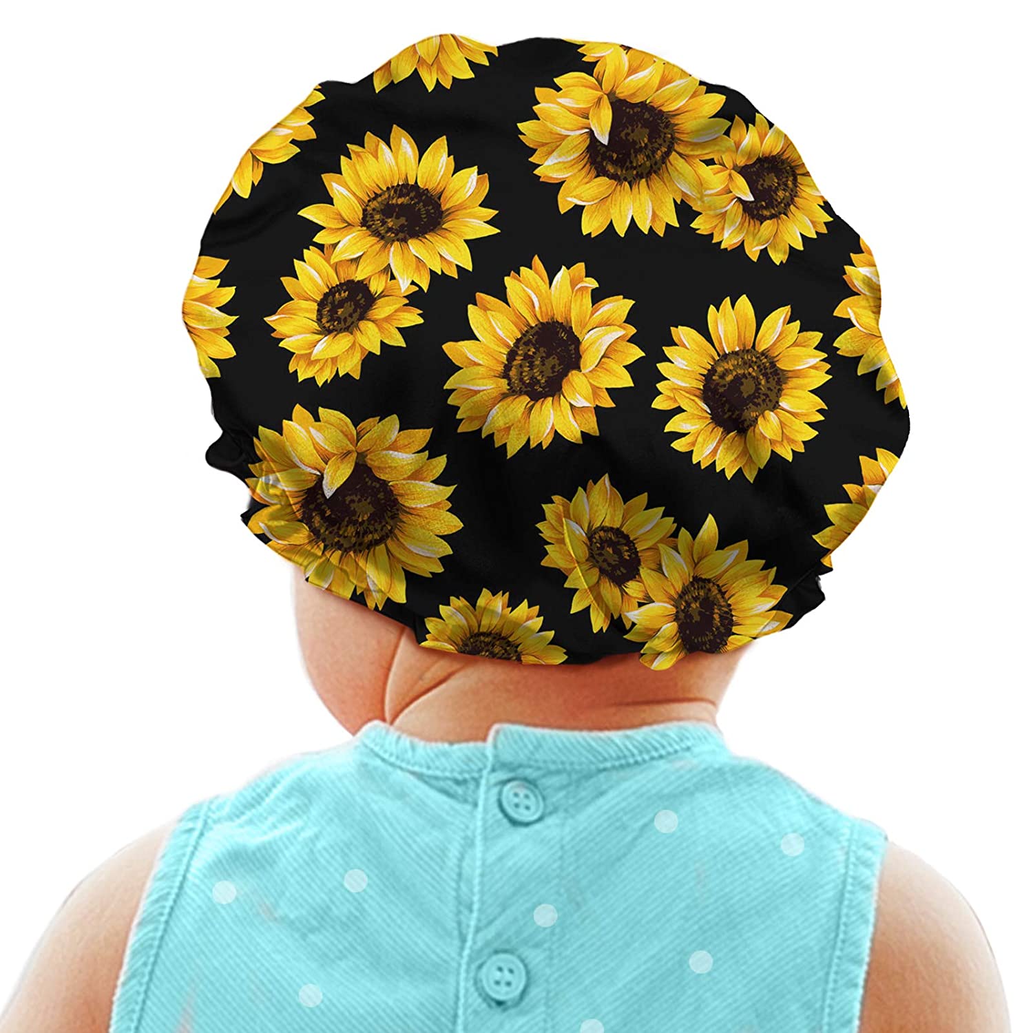 Babrukda Kids Satin Sleep Cap Double Layer Reversible Satin Bonnet Girls Adjustable Slouchy Beanie H