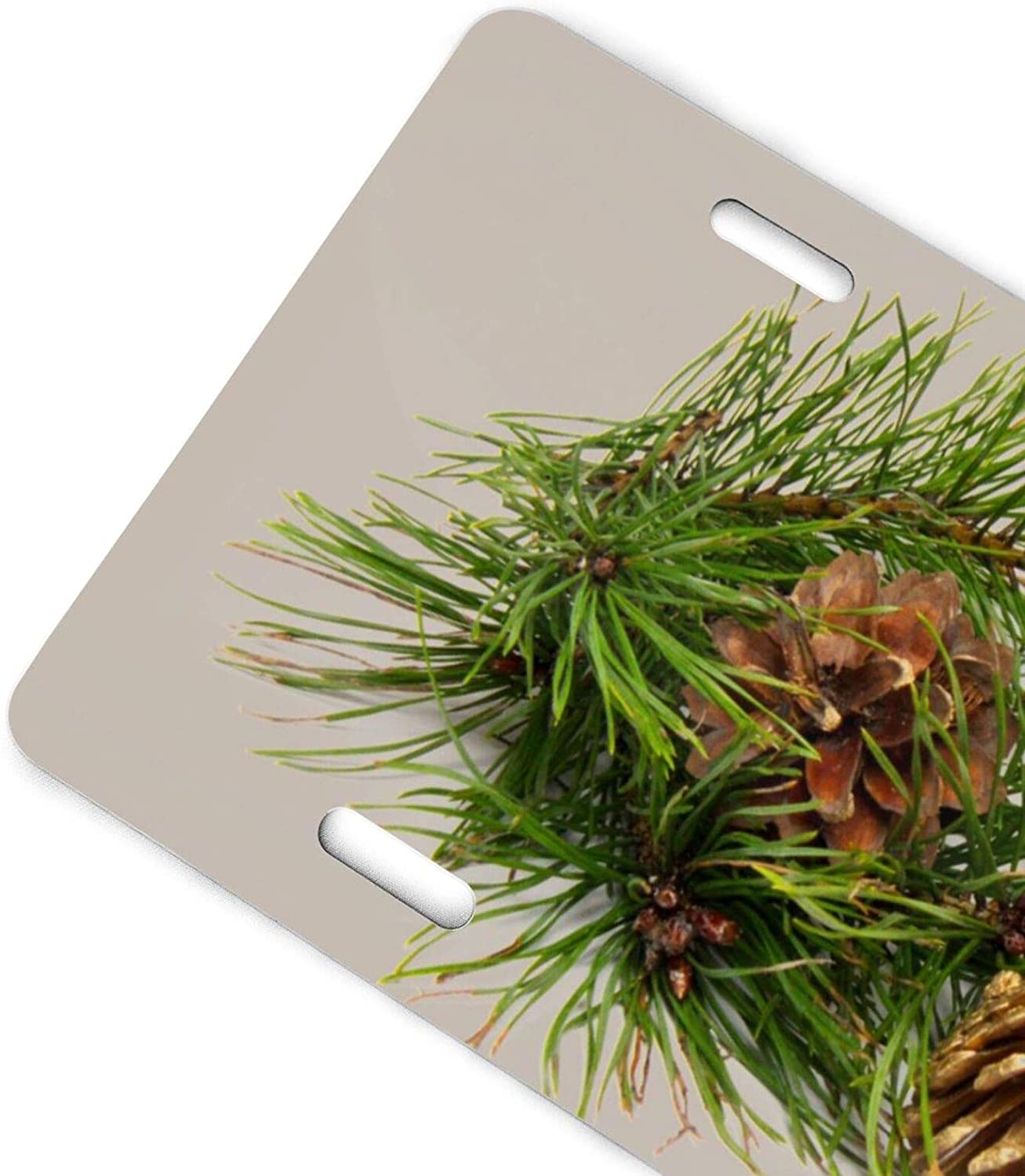 Christmas Brown Regular Gold Pine Cones Tree License Plate Frame Aluminum Metal Covers,Metal Novelty