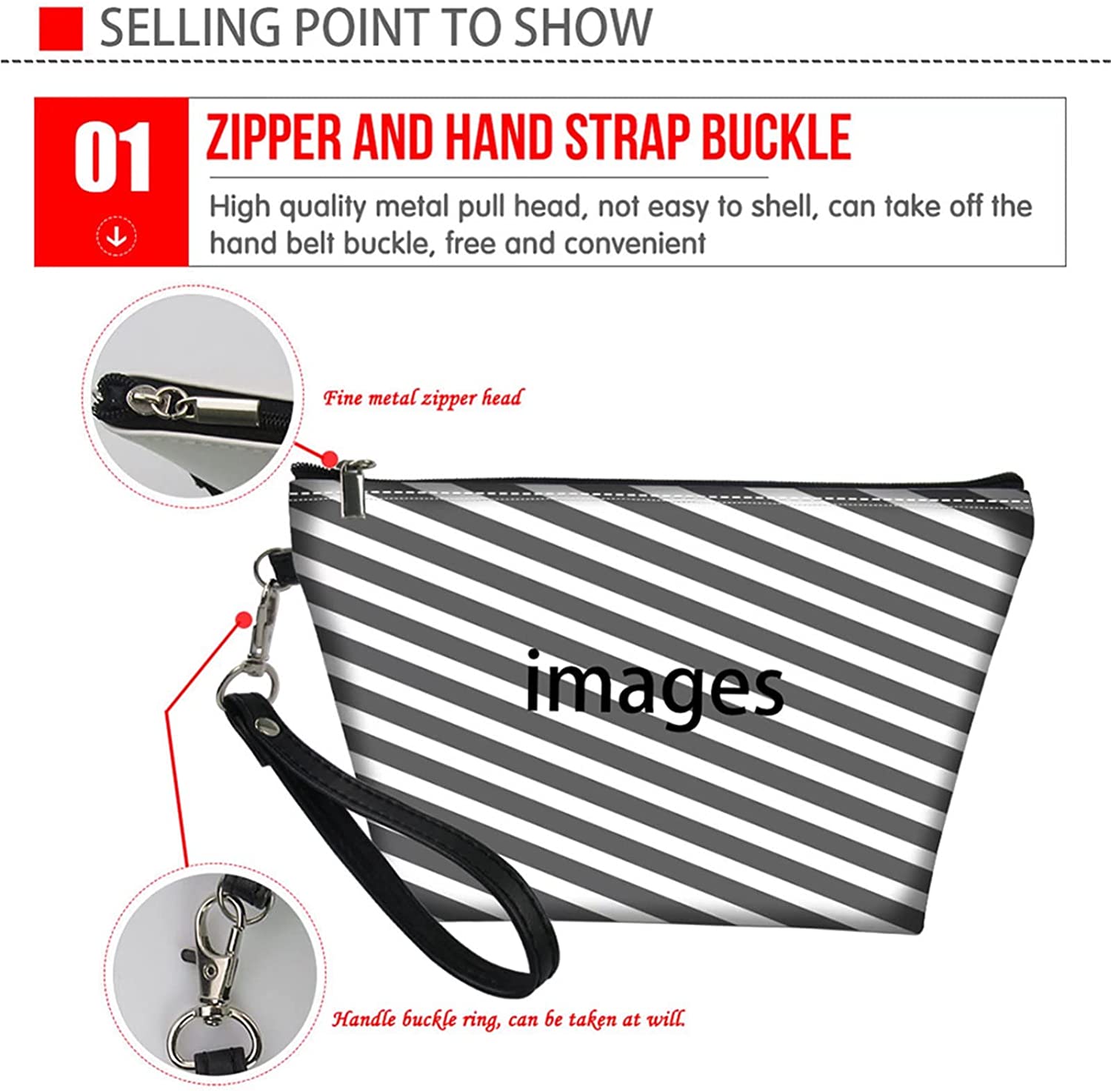 Pensura Makeup Bag Travel Cosmetic Handbag for Women Large Capacity Hold Pencil Coin PU Leather Prin