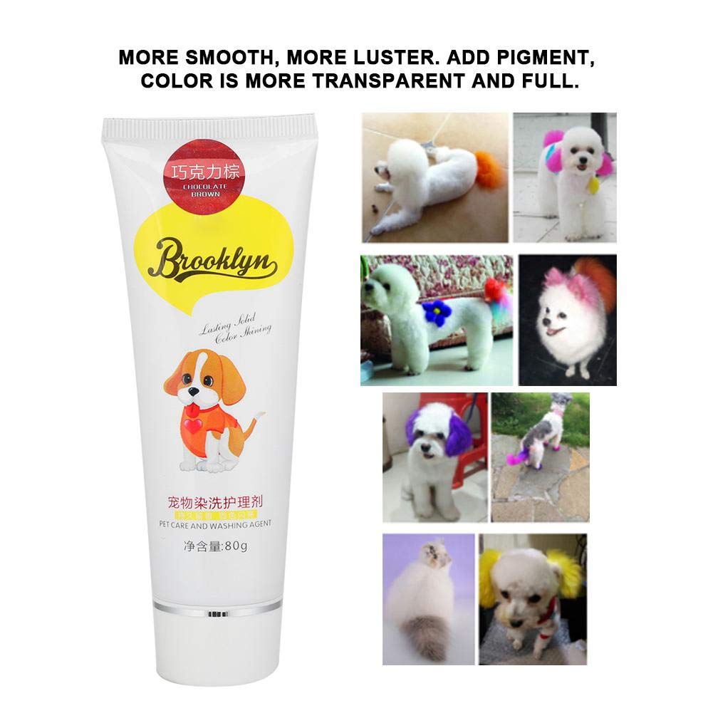 Pet Hair Dye Cream, 80g Professional Fragrance Dog Cat Hair Coloring Cream Temporary Hair Dyeing Too