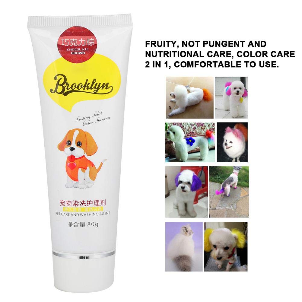 Pet Hair Dye Cream, 80g Professional Fragrance Dog Cat Hair Coloring Cream Temporary Hair Dyeing Too