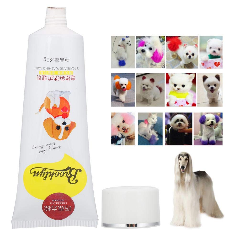 Pet Hair Dye Cream, 80g Professional Fragrance Dog Cat Hair Coloring Cream Temporary Hair Dyeing Too