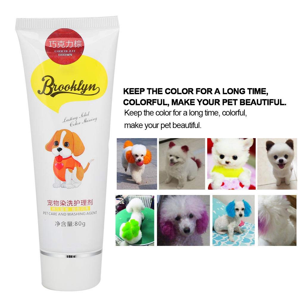 Pet Hair Dye Cream, 80g Professional Fragrance Dog Cat Hair Coloring Cream Temporary Hair Dyeing Too