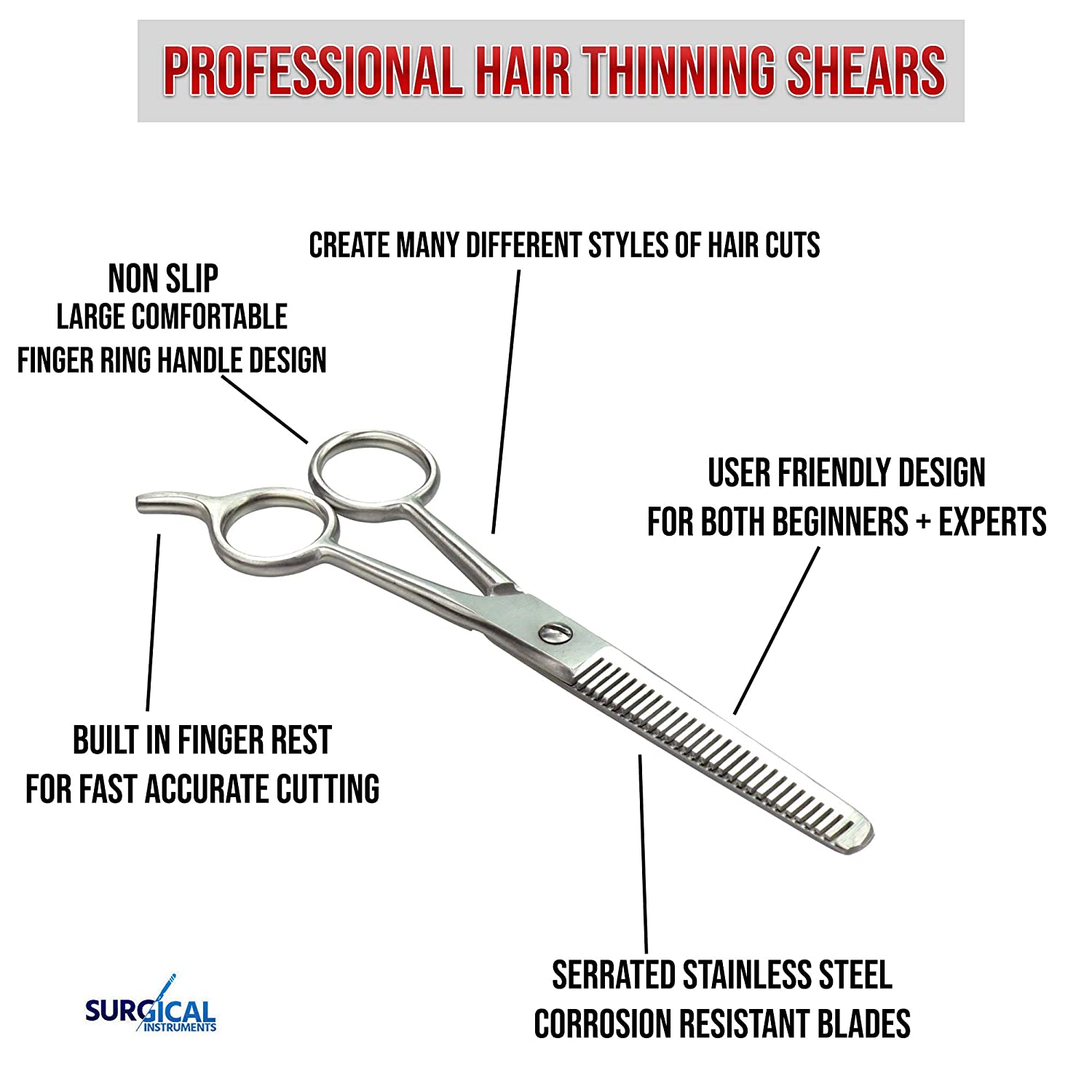 Professional Hair Cutting Scissors Set, Barber Shears Set, Beard Trimming Scissors, Grooming Thinn