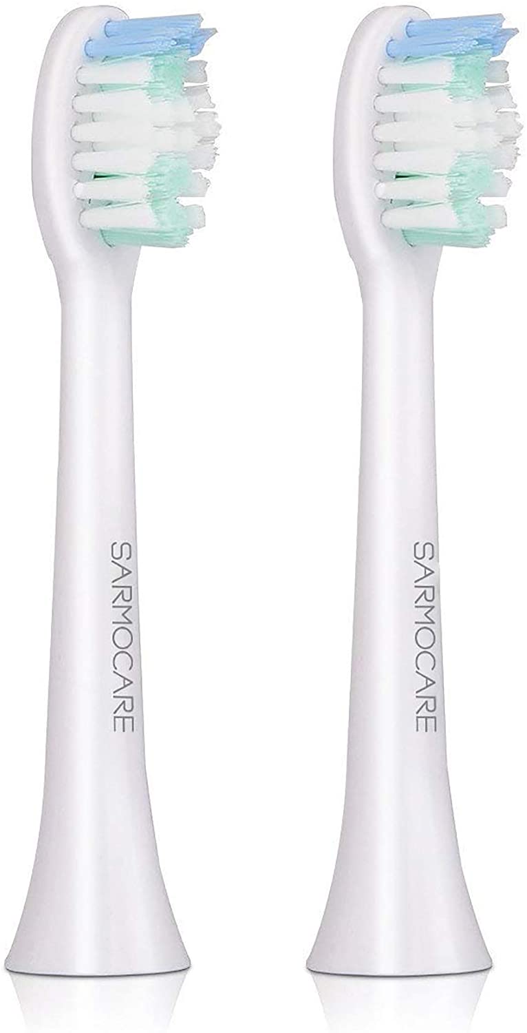 SARMOCARE Replacement Heads 2 Pack for Electric Toothbrush with 5 Modes (White)