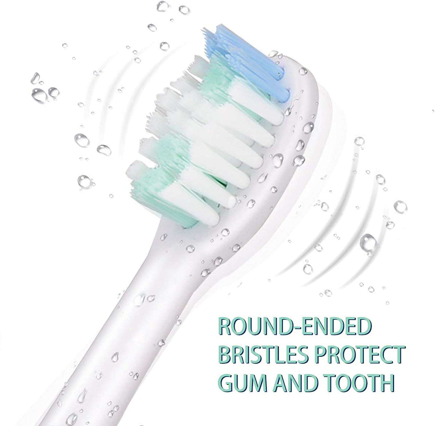 SARMOCARE Replacement Heads 2 Pack for Electric Toothbrush with 5 Modes (White)