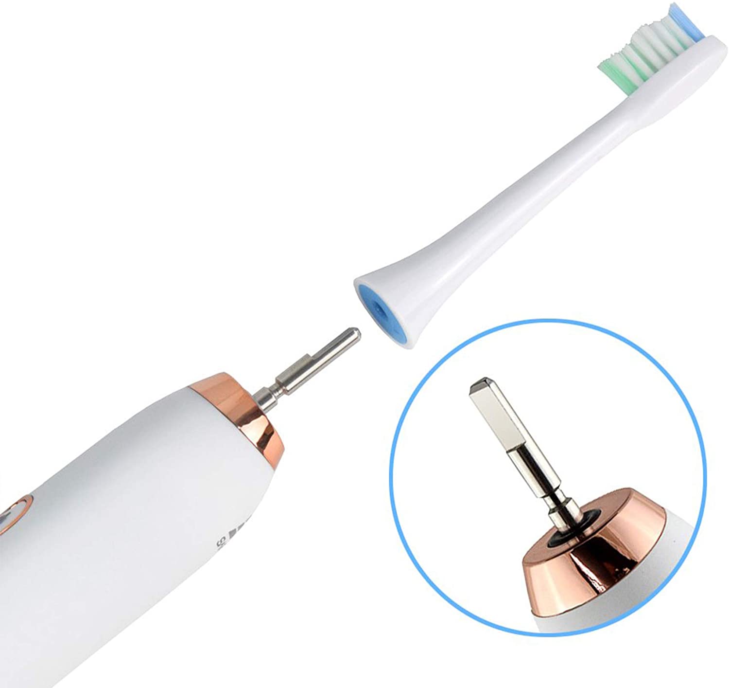 SARMOCARE Replacement Heads 2 Pack for Electric Toothbrush with 5 Modes (White)