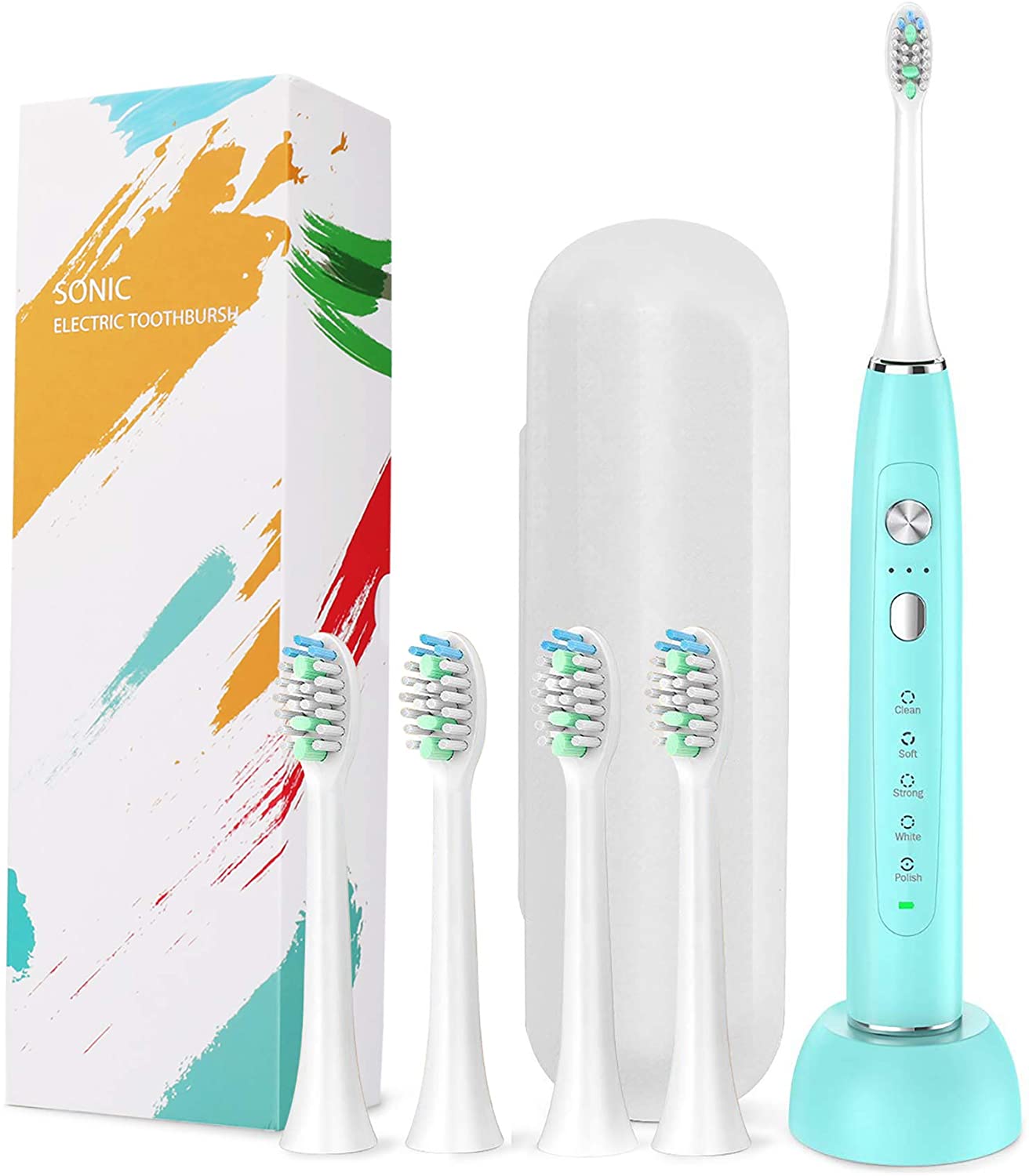 SARMOCARE Replacement Heads 2 Pack for Electric Toothbrush with 5 Modes (White)