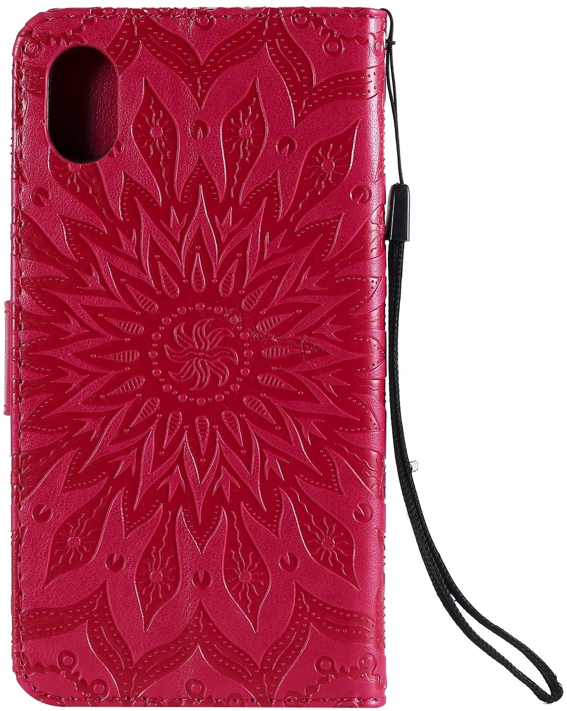 Cfrau Kickstand Wallet Case with Black Stylus for iPhone XR 6.1 inch,Retro Mandala Sunflower PU Leat