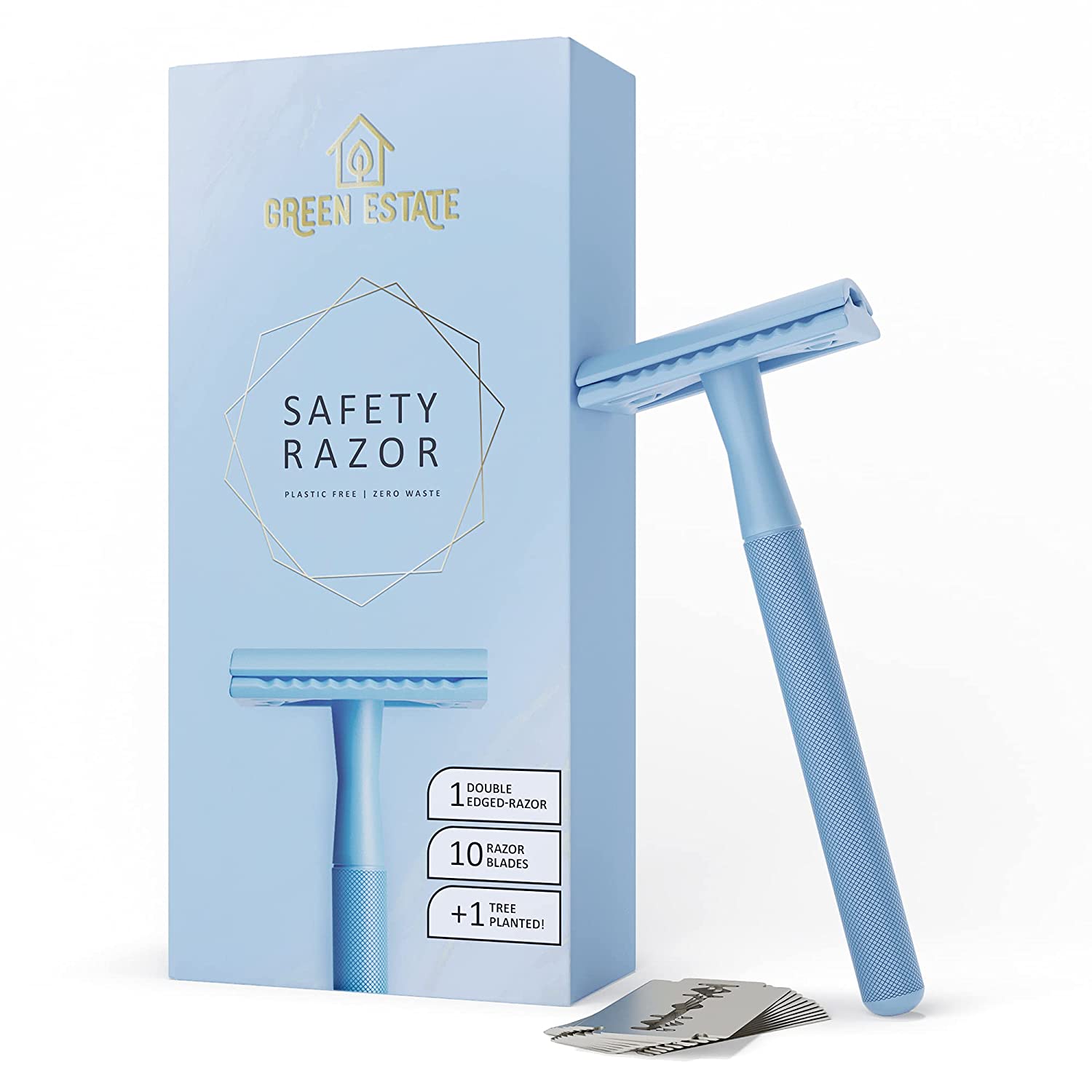 Double Edge Safety Razor for Women, Safety Razor with 10 Blades, Women Razor, Fits All Double Edge R