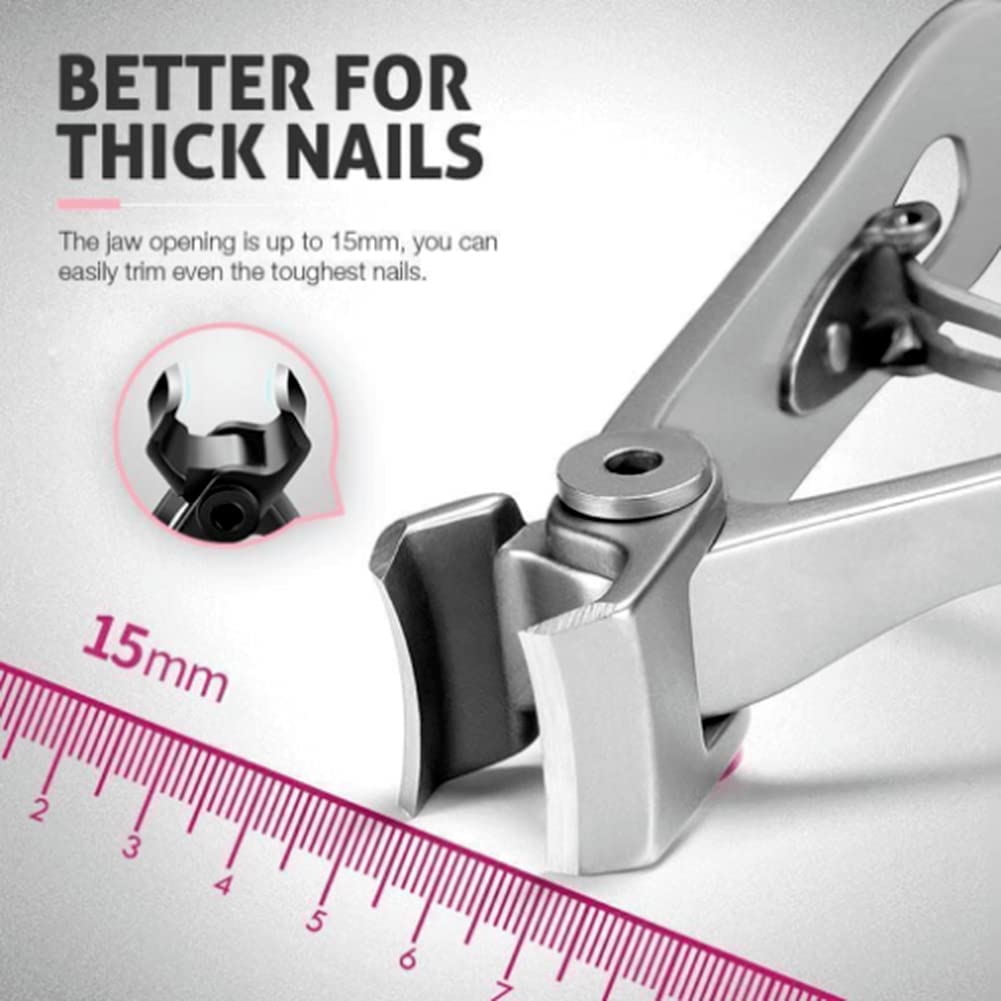 Thick Nails Smart Anti-splash Nail Clippers Stainless Steel Big Mouth Nail Thick Toe Nail Scissors (