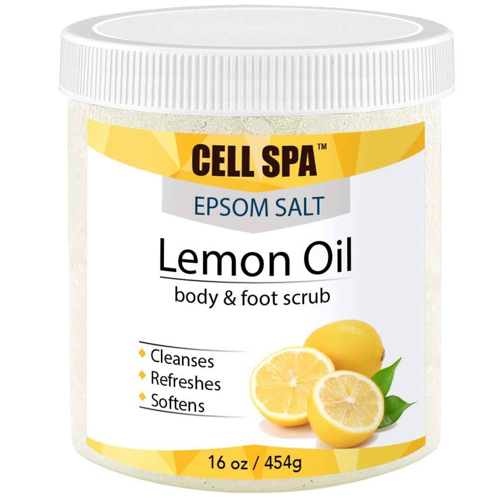 Exfoliating Lemon Oil Infused With Organic Essential Oils Body & Foot Scrub With Epsom Salt For Skin