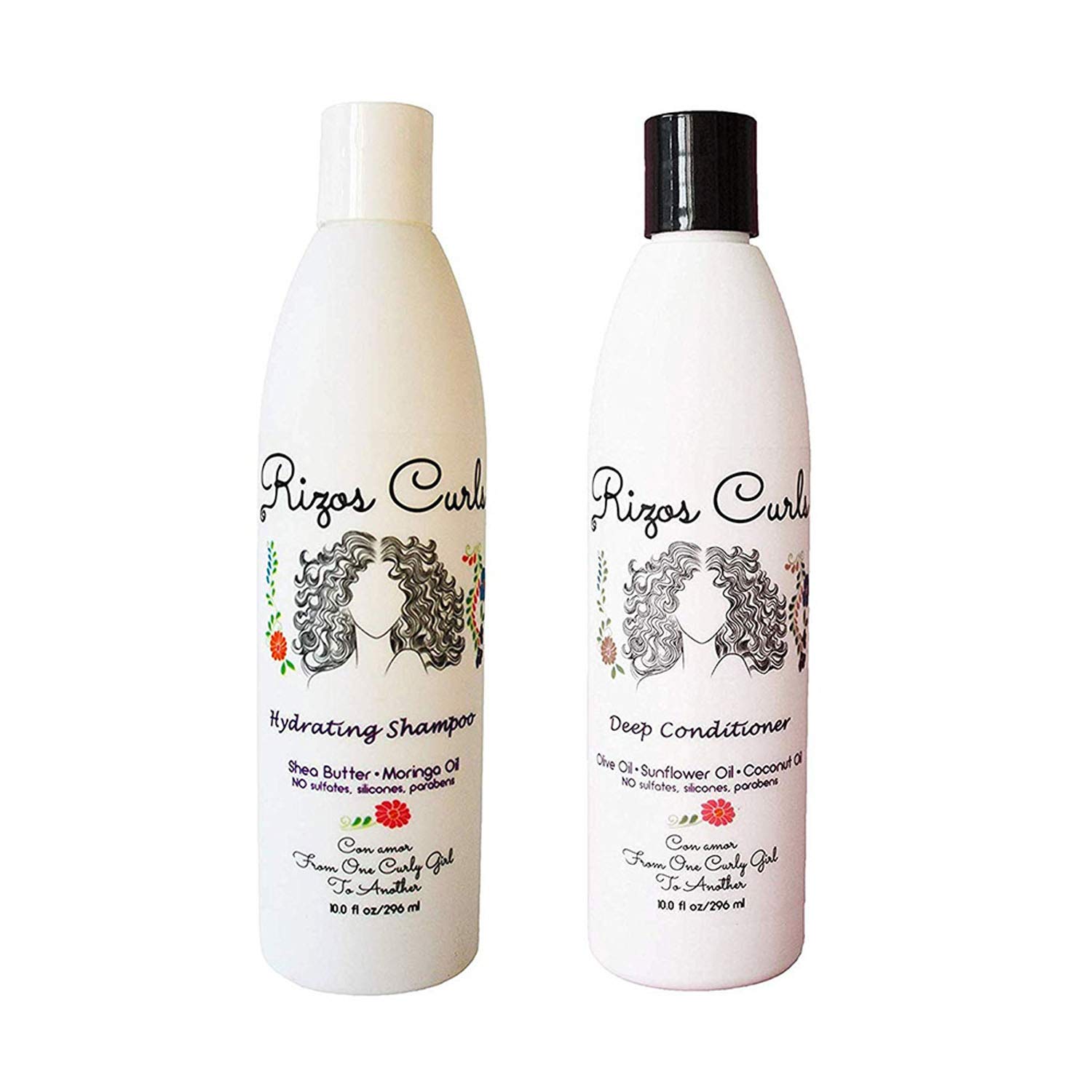 Rizo Curls Shampoo and Conditioner Bundle Pack for Women — 10 Fluid Ounces (Pack of 2) - Moisturiz