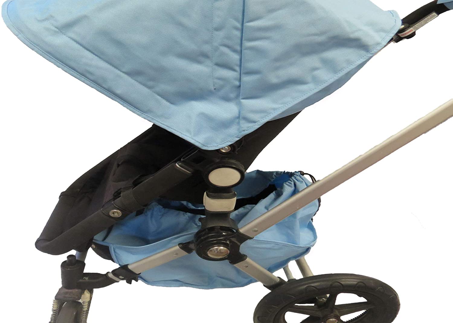 Light Blue Sun Shade Canopy and Large Under Seat Storage Basket Plus