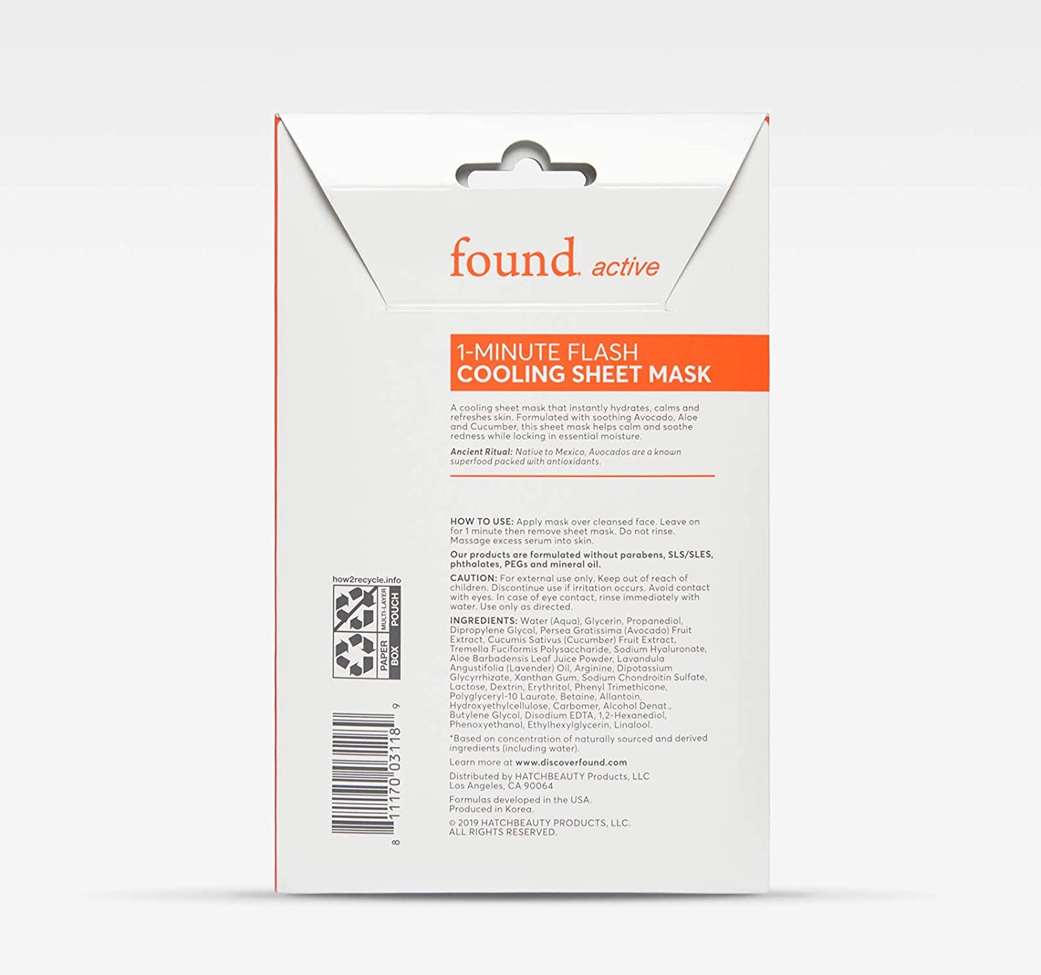 Found Active x Kate Upton 1-Minute Flash Cooling Sheet Mask, 3 Single Use Masks