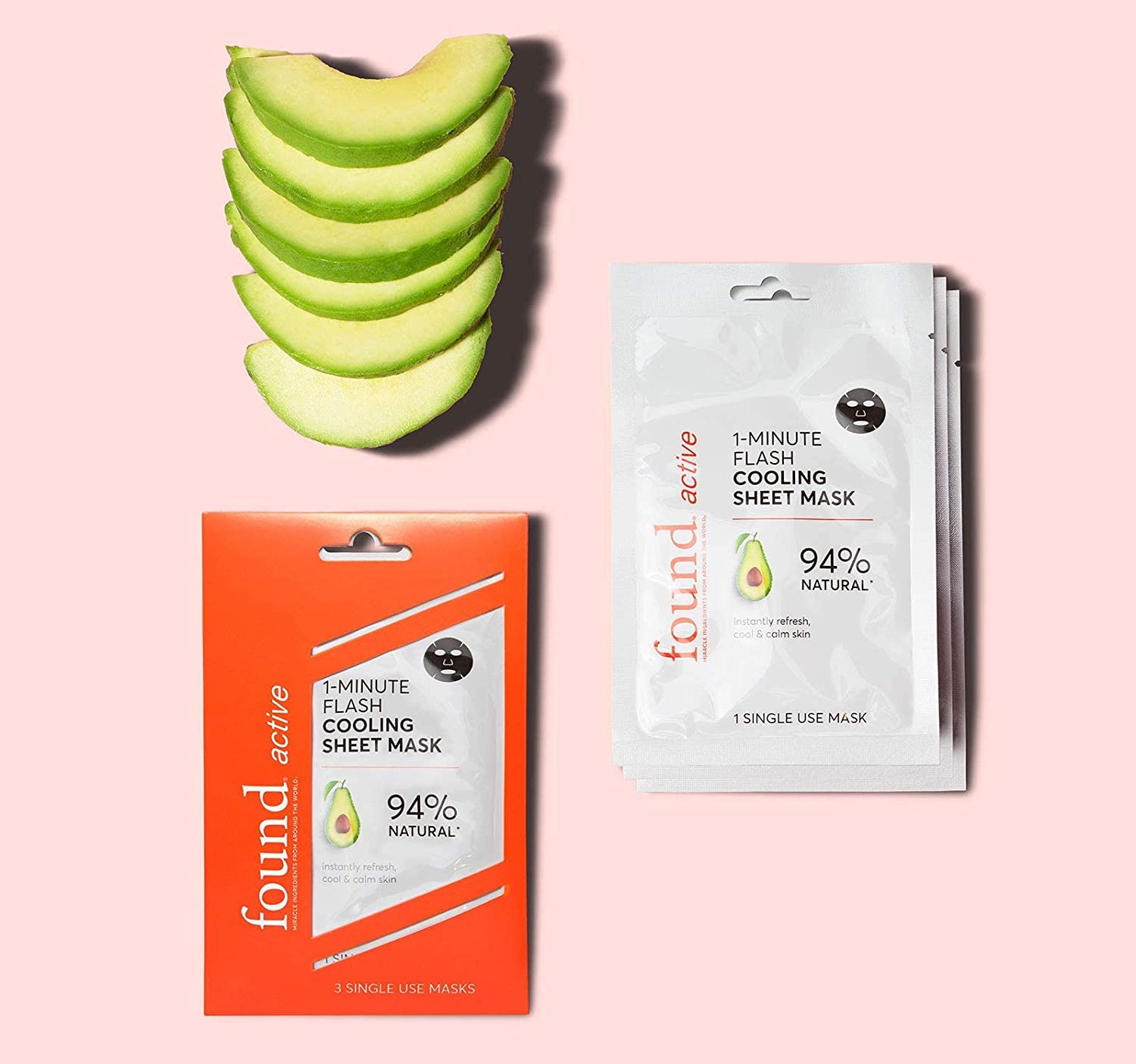 Found Active x Kate Upton 1-Minute Flash Cooling Sheet Mask, 3 Single Use Masks