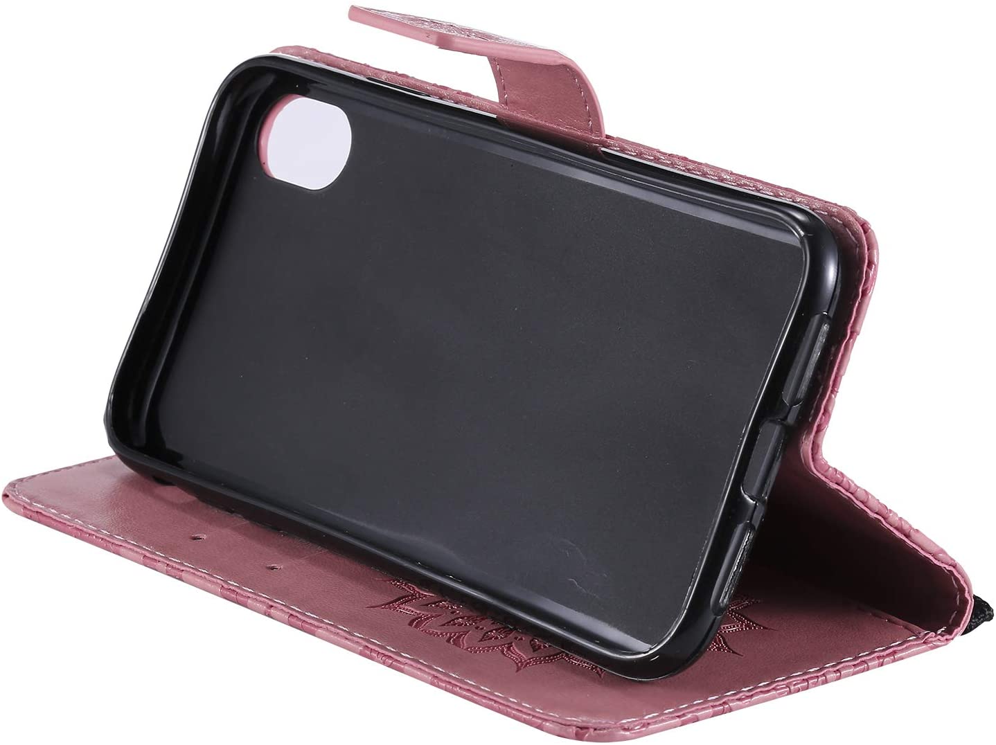 Cfrau Kickstand Wallet Case with Black Stylus for iPhone XR 6.1 inch,Retro Mandala Sunflower PU Leat