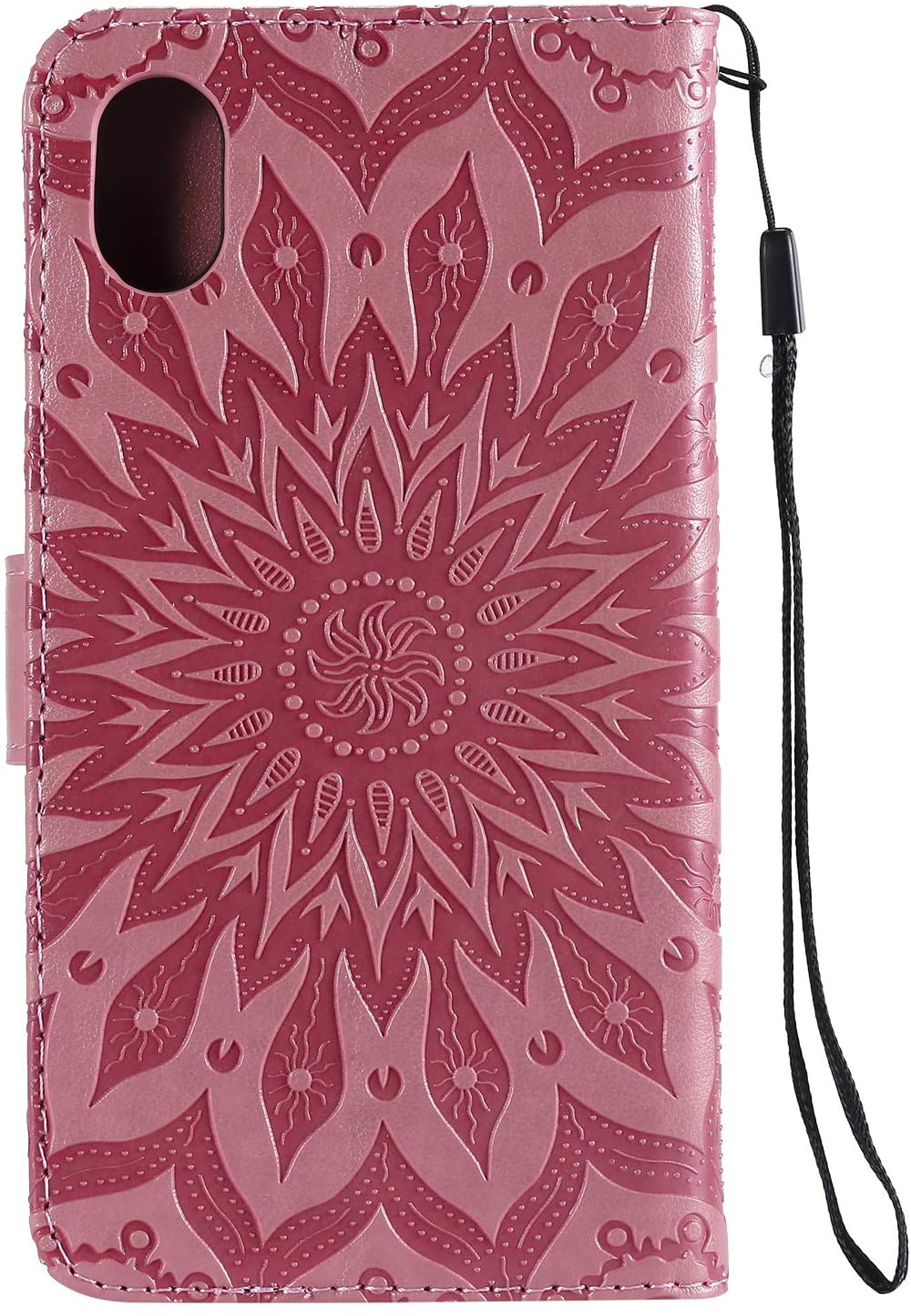 Cfrau Kickstand Wallet Case with Black Stylus for iPhone XR 6.1 inch,Retro Mandala Sunflower PU Leat