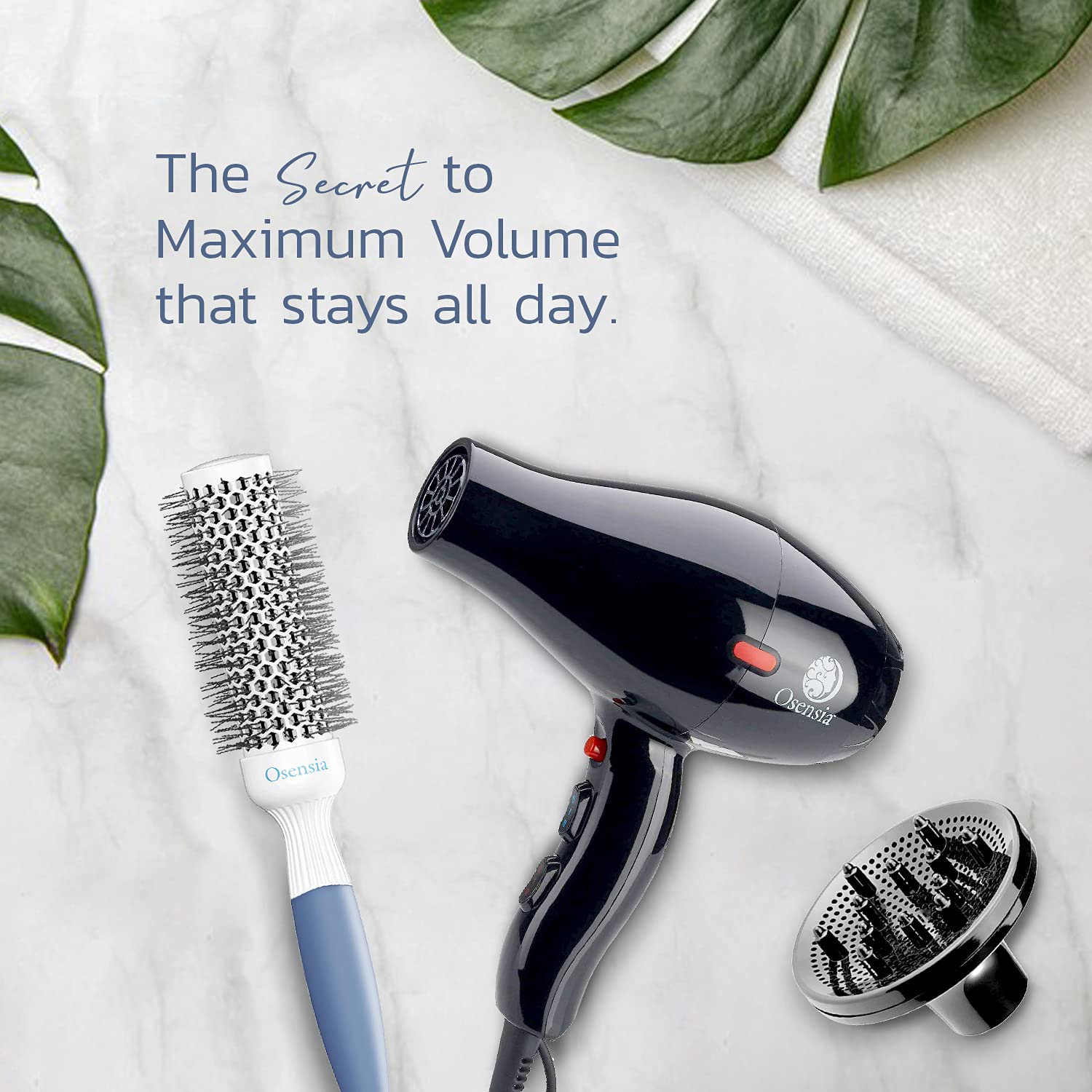 Hair Dryer and Brush Set - Professional Hair Dryer with Diffuser - Curl Activator Diffuser - Profess