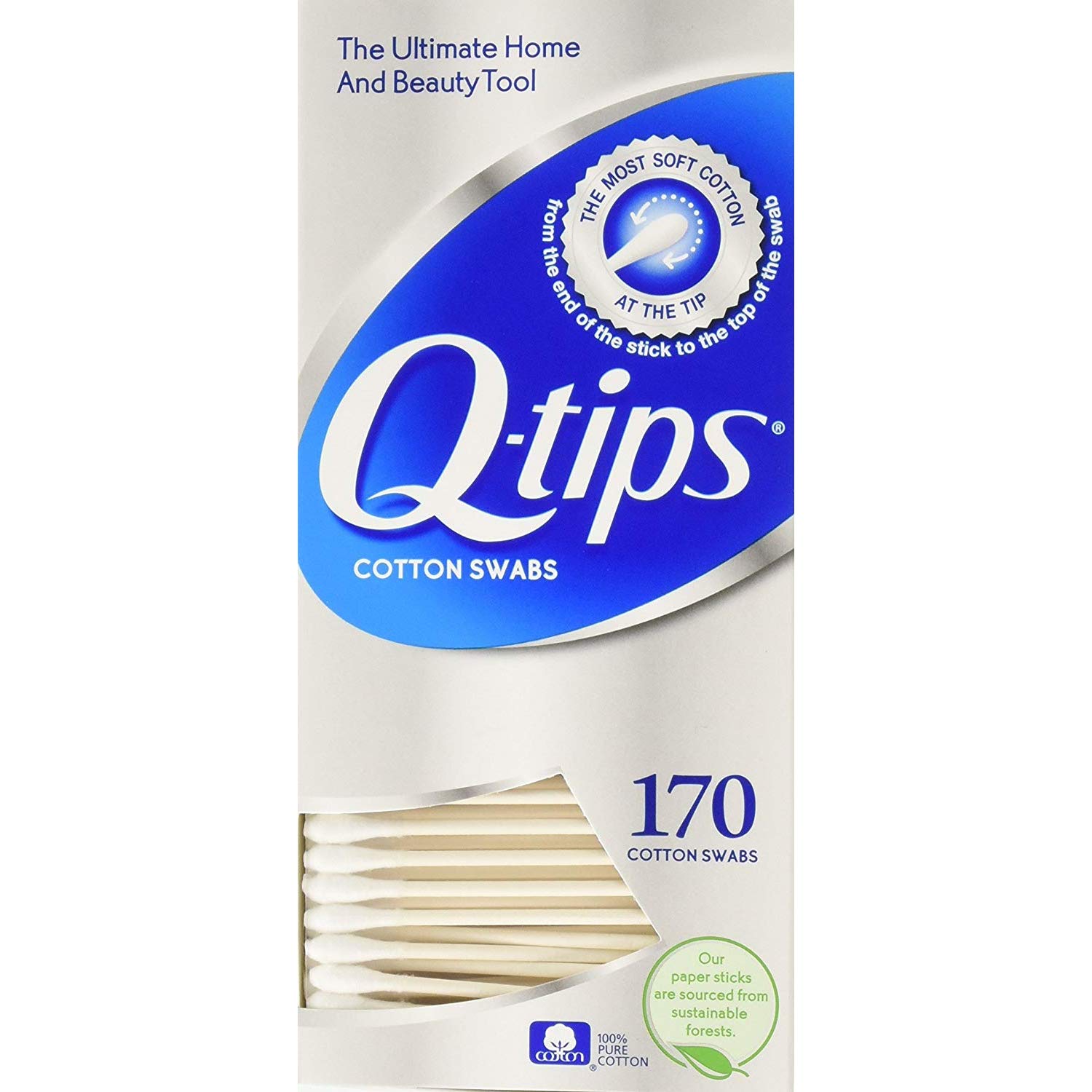 Q-tips Cotton Swabs 170 Count (Pack of 4) Total 680 Swabs