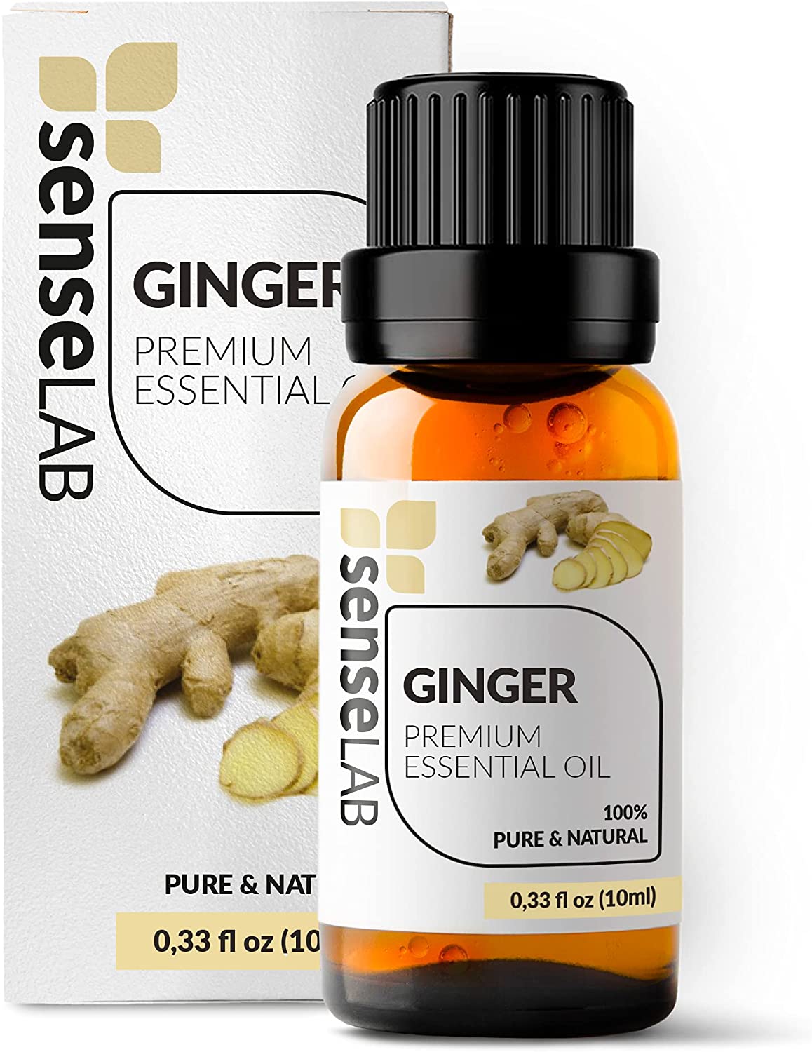 SenseLAB Indian Ginger Essential Oil - 100 % Pure Extract Ginger Oil Therapeutic Grade - Massage and