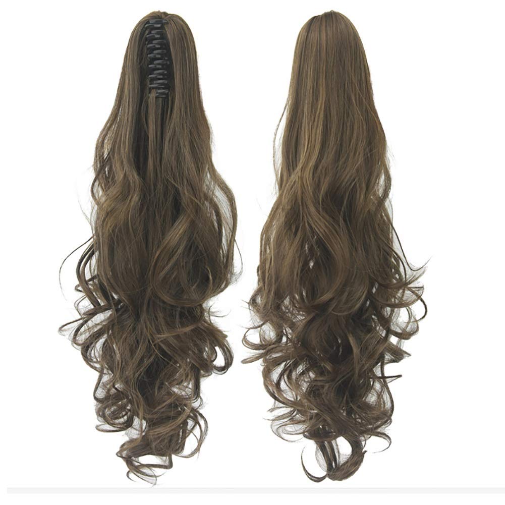 guohanfsh Long Fluffy Curly False Ponytail Wigs Synthetic Hair Extension Hairpiece High Temperatur F