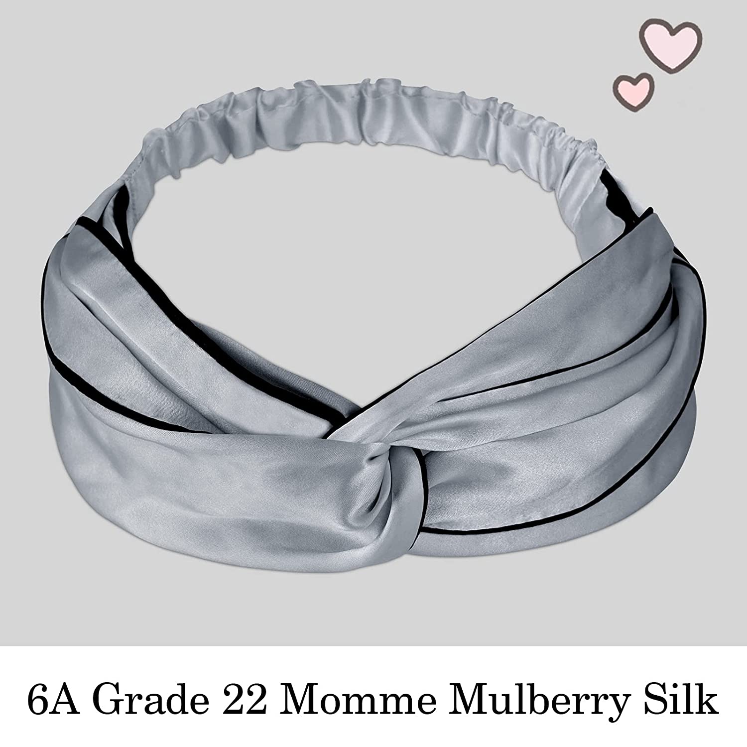 Pure Mulberry Silk Headband for Women & Girls, Fashion Headbands with Silk Piping, Twisted Head Wrap