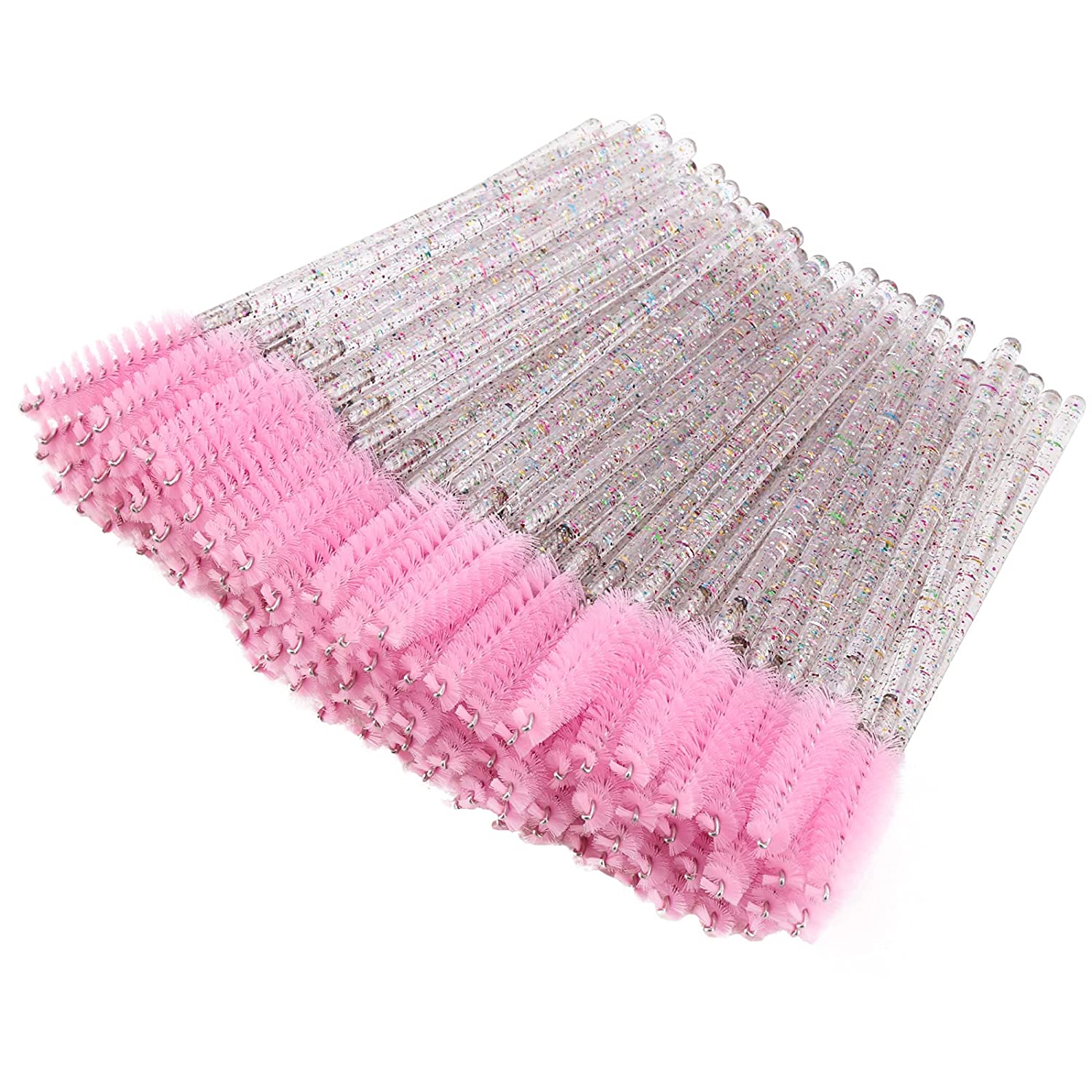 100 Pieces Crystal Eyelash Mascara Brushes Spoolie Brush Lash Wands Applicator Disposable Eyebrow - 