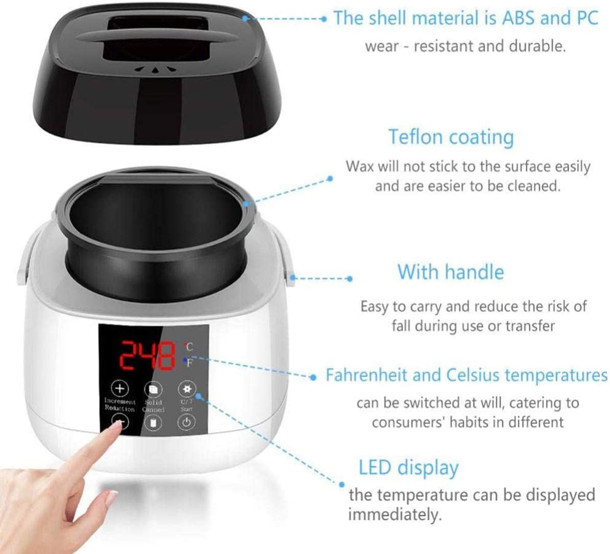 MQSS Wax Warmer Hair Removal Home Waxing Kit Women Men Painless at Home Waxing with 4 Packs Hard Wax