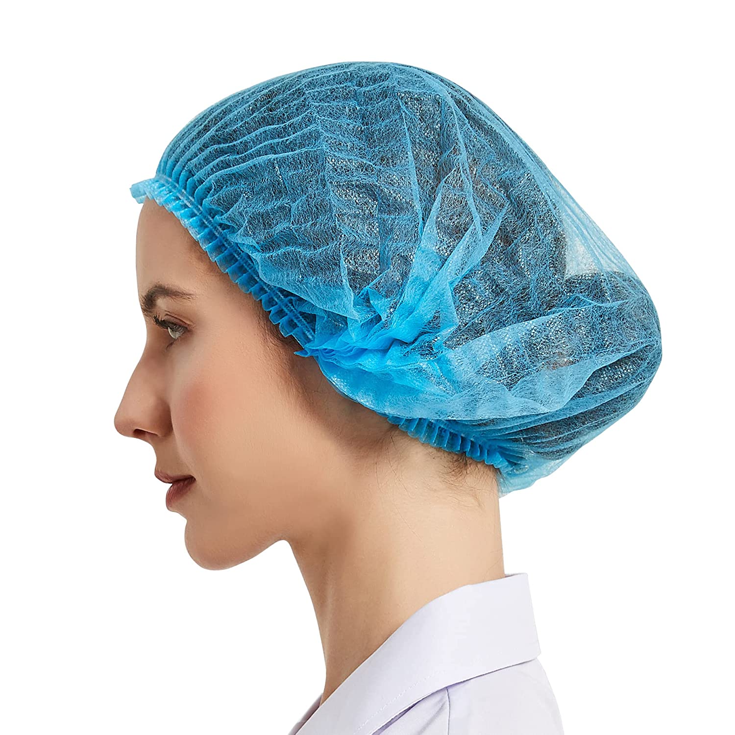 ProtectX Disposable Bouffant (Hair Net) Caps Hair Head Cover Nets 21” (Blue 500 pack)