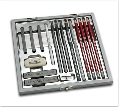 Cretacolor Silver Wood Graphite Box Draw Set