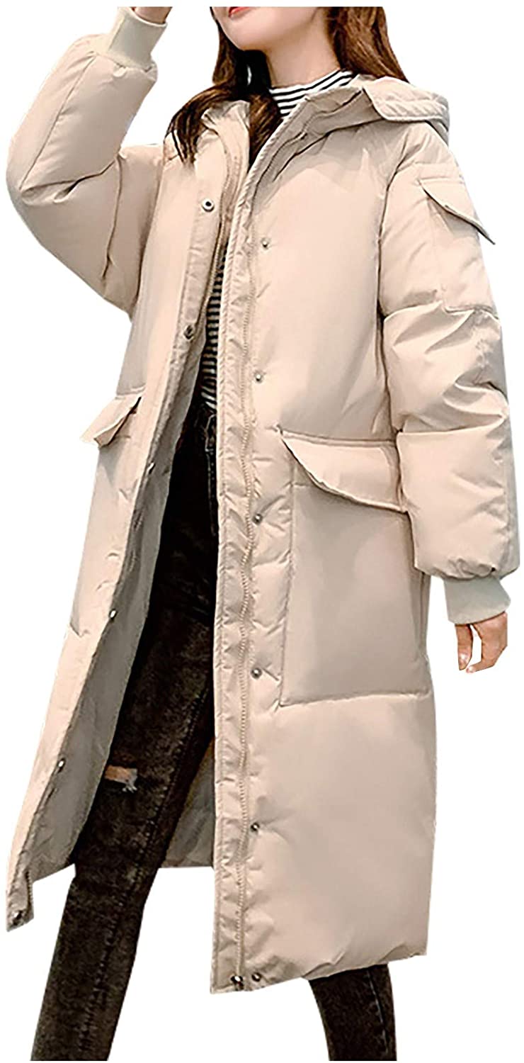 Dosoop 2020 Women Cotton Padded Jacket Hooded Down Jacket Long Loose Lady Winter Coats