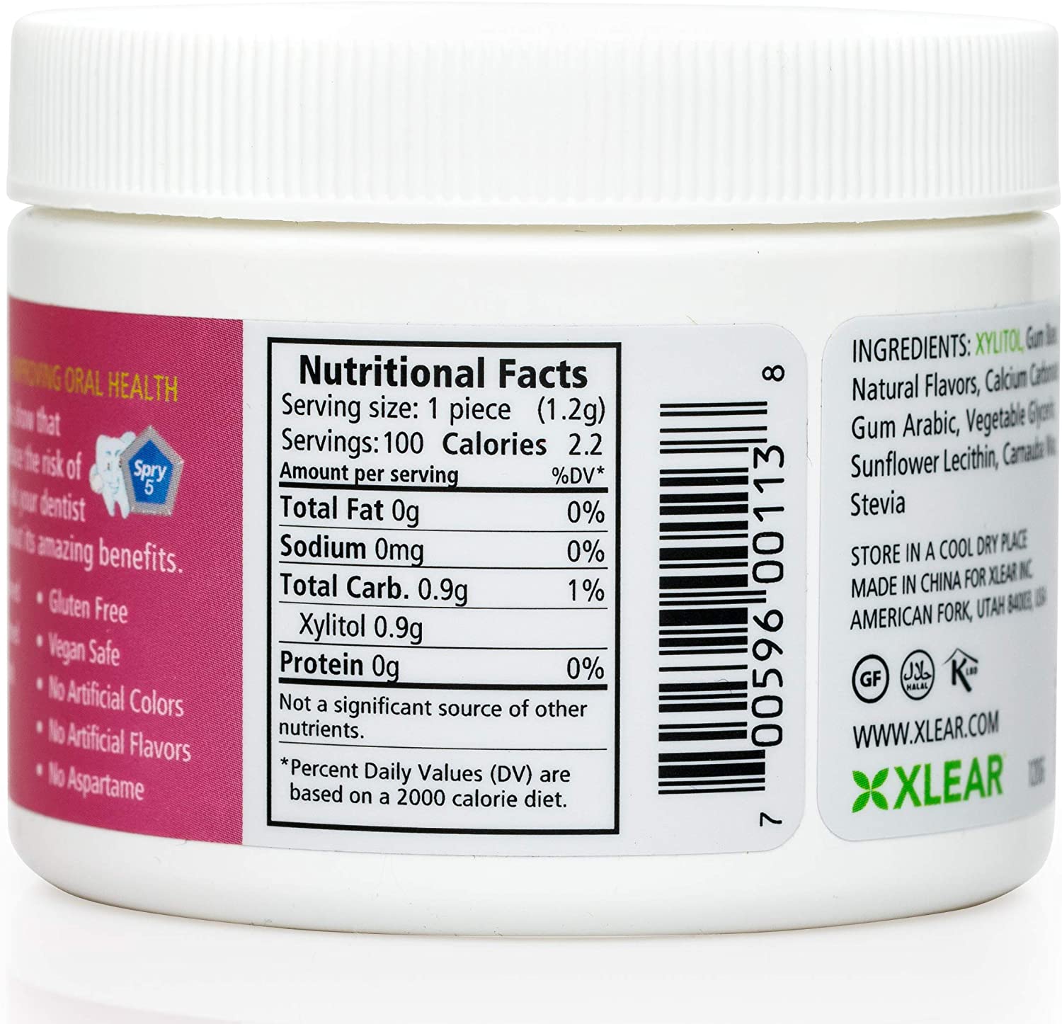 Spry Fresh Natural Xylitol Chewing Gum Dental Defense System Aspartame-Free Sugar Free Gum (Bubble G