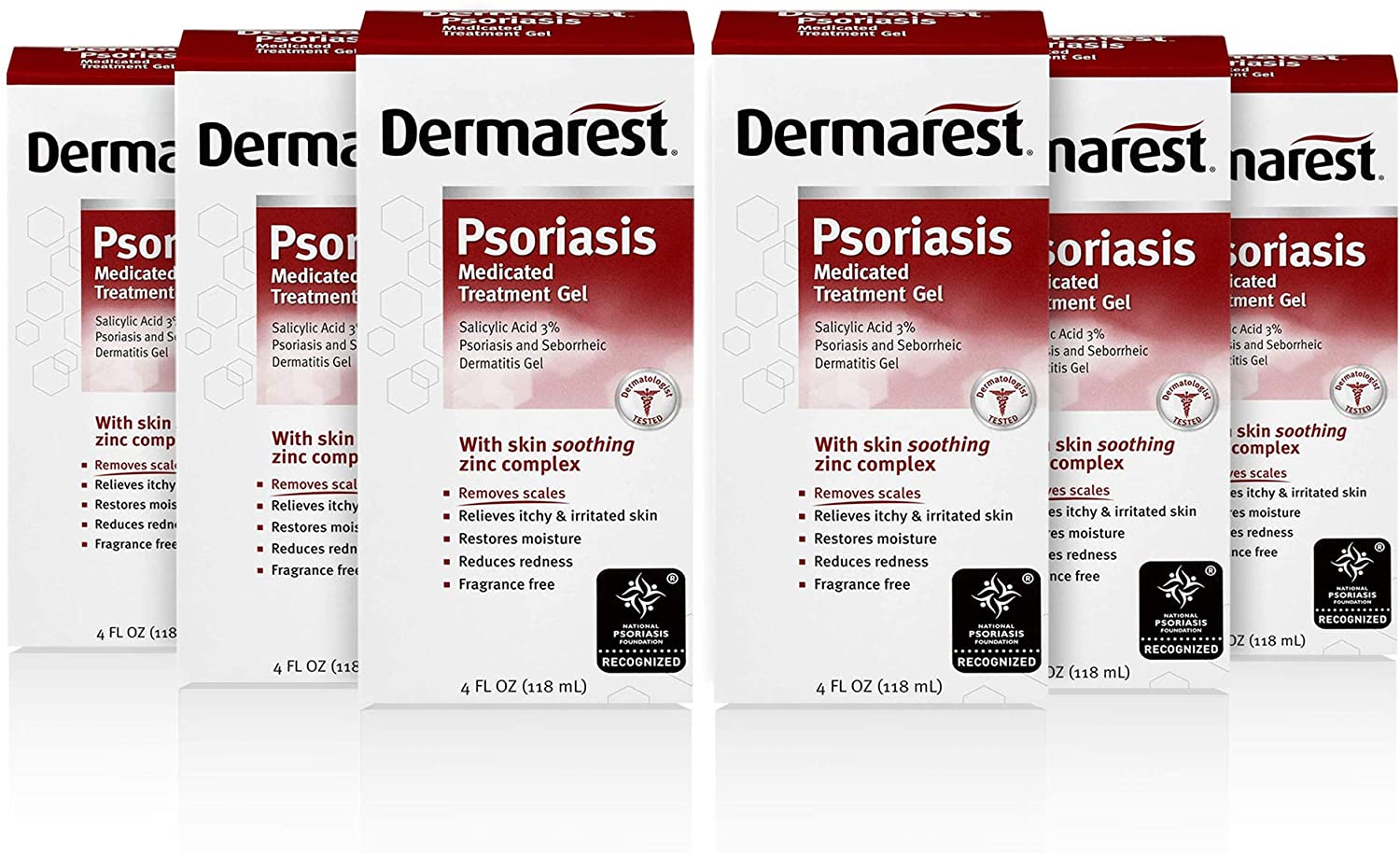 Dermarest Psoriasis Medicated Treatment Gel, Dermatologist Tested, 4 ounces,?(Pack of 6)