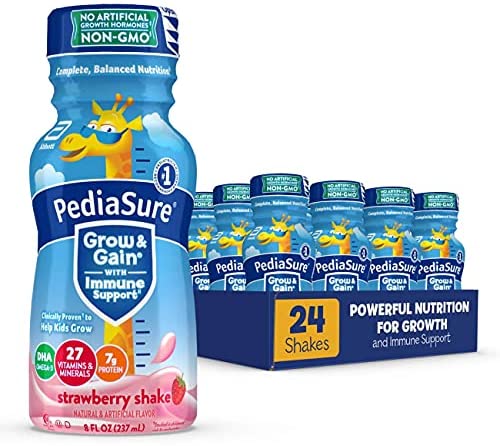 PediaSure Grow & Gain with Immune Support, Kids Protein Shake, 27 Vitamins and Minerals, 7g Protein,