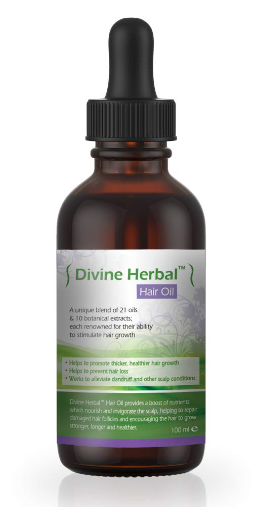 Divine Herbal Hair Oil 100ml, For Hair Loss and Regrowth, Treatment for Thinning Hair, 3-Month Suppl
