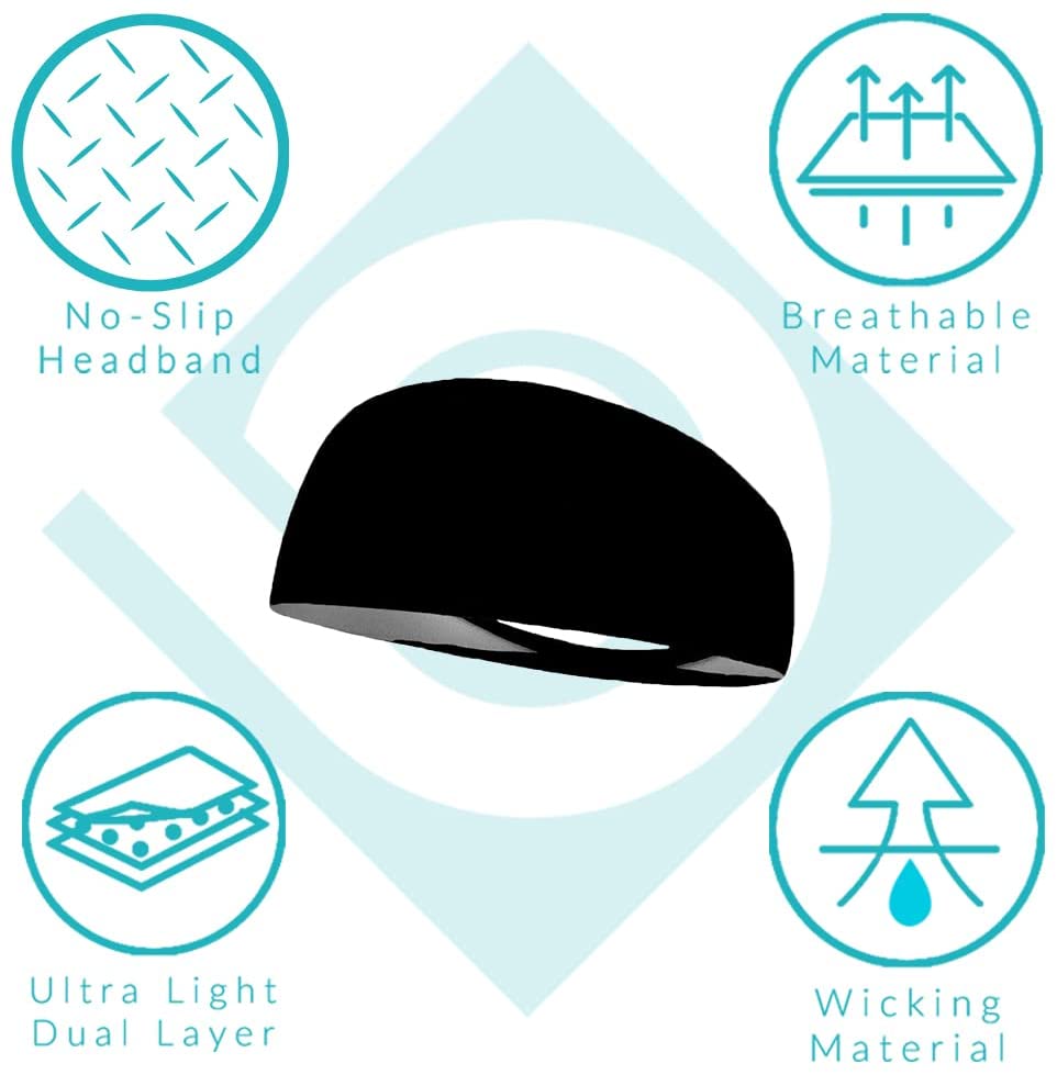 Bondi Band Headbands for Women, Flat Back Anti Slip Workout Headbands That Stay In Place, Absorbent,